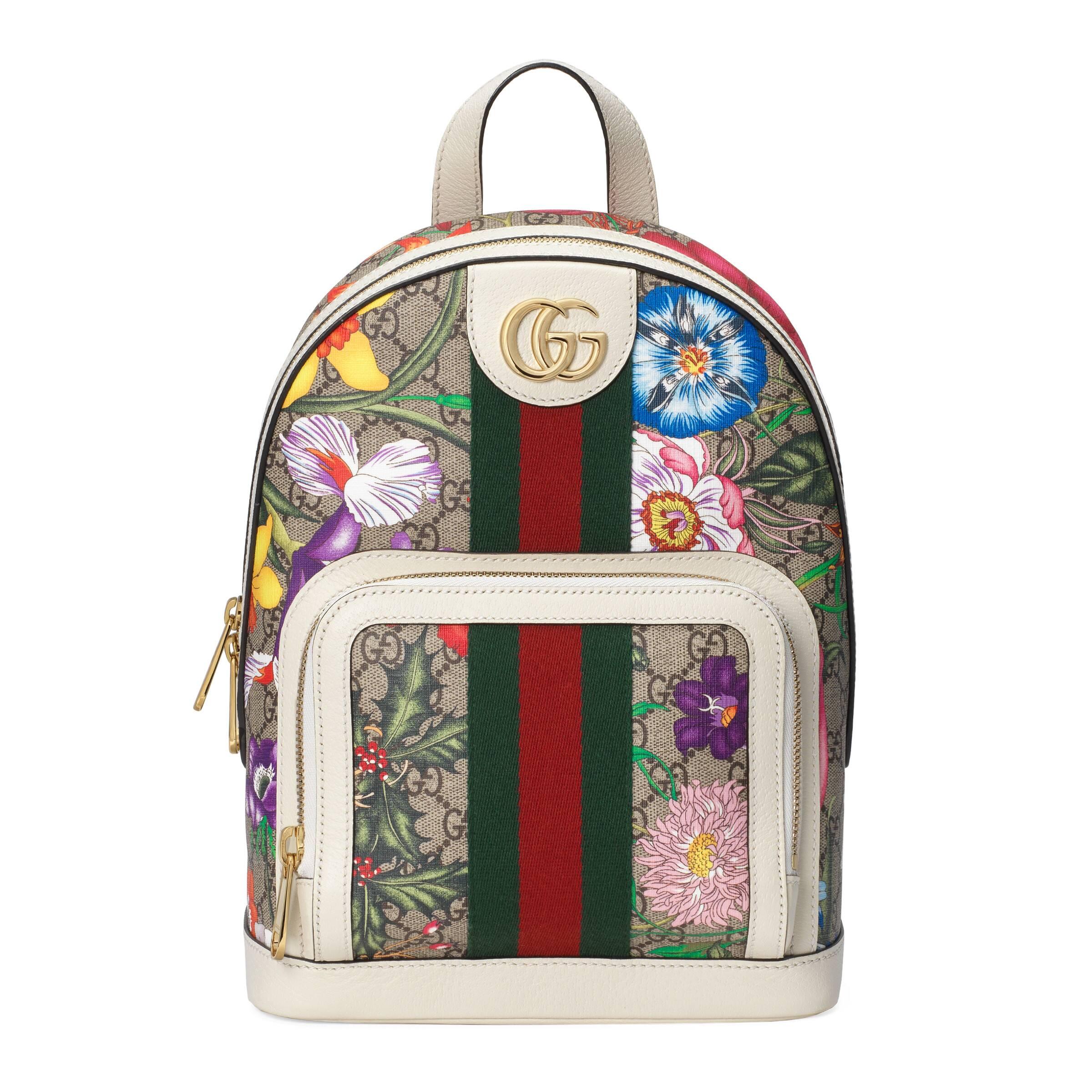 Gucci Canvas Ophidia GG Flora Small Backpack in Beige (Natural) - Lyst