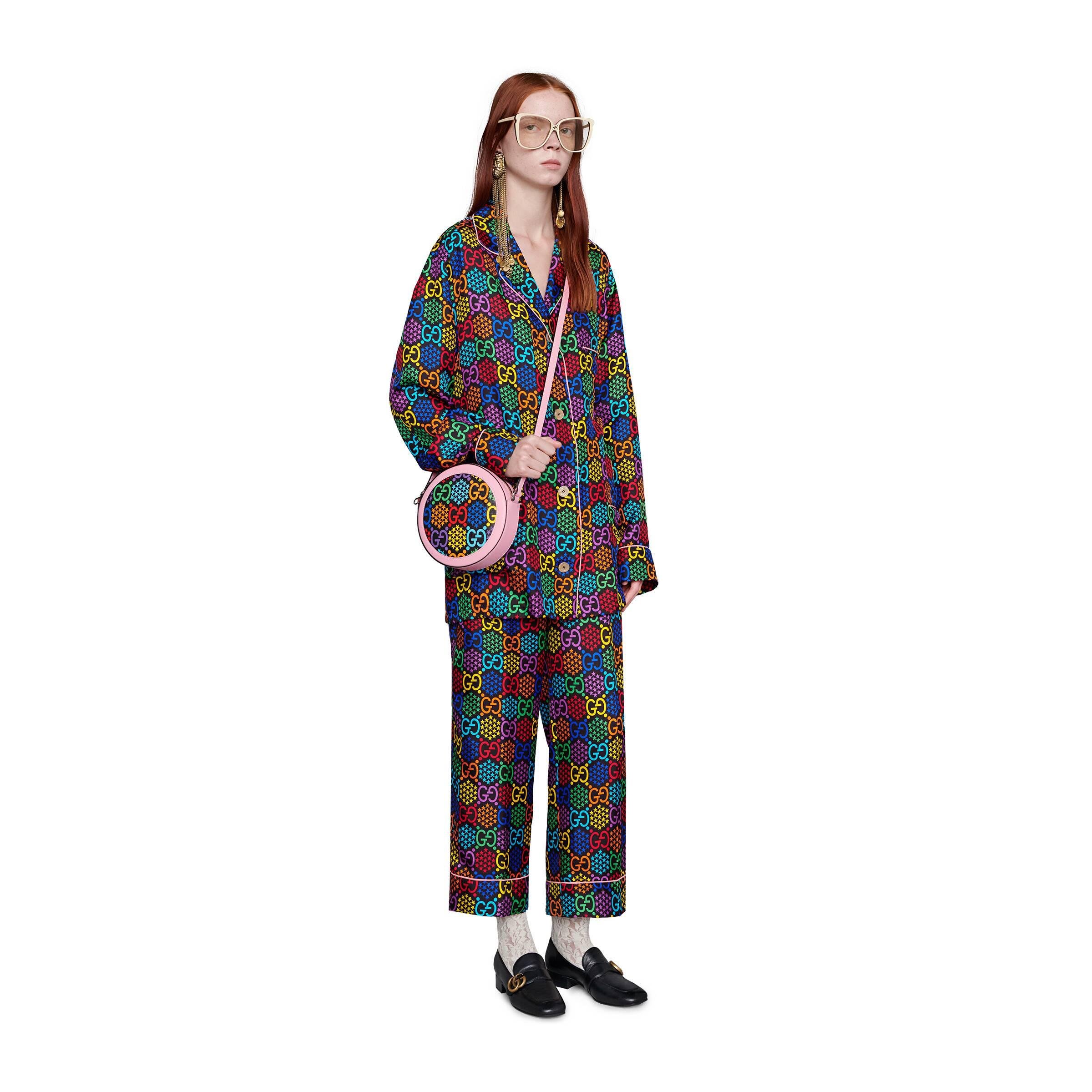 Gucci GG Psychedelic Print Pyjama Trousers in Black | Lyst