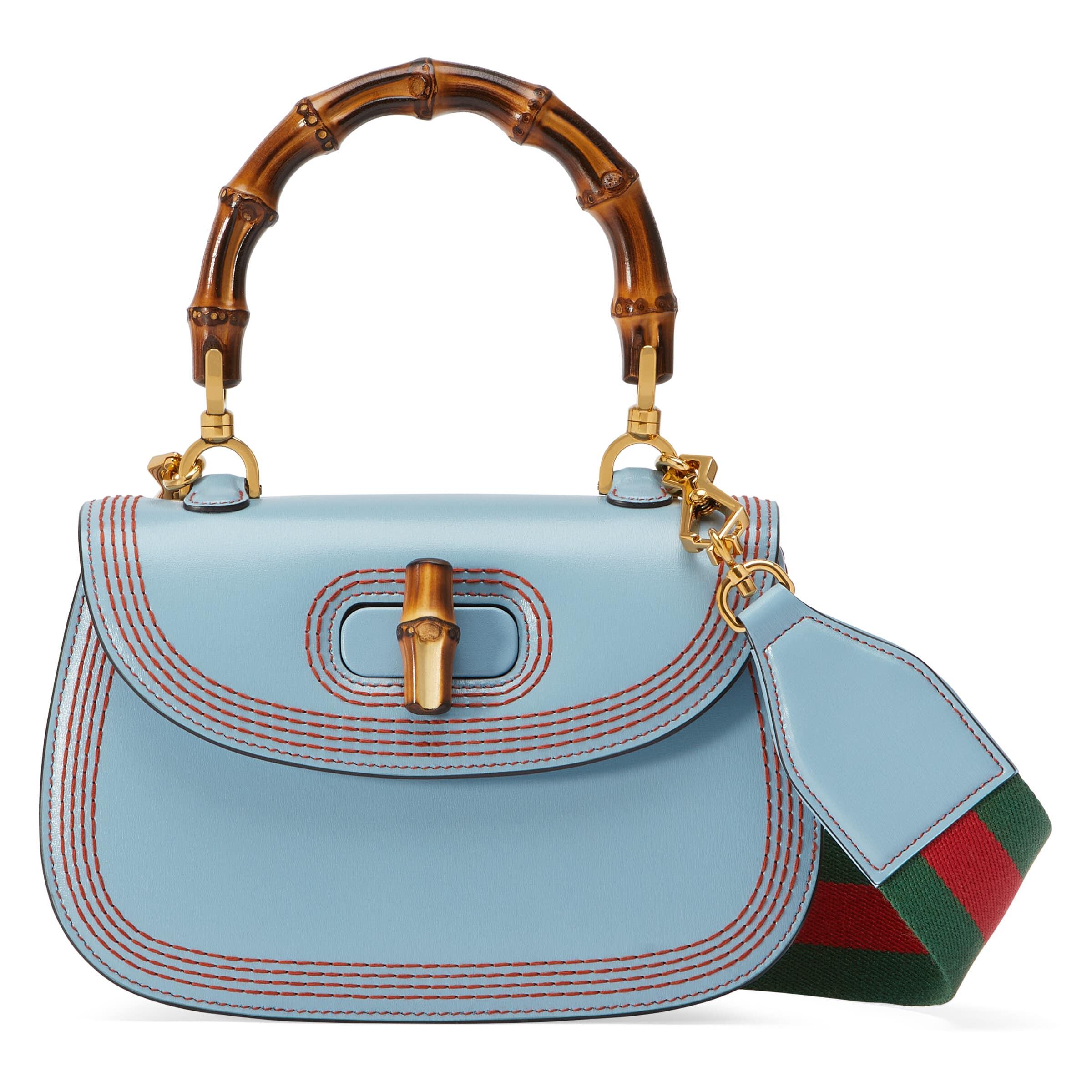 Gucci Bamboo 1947 Small Bag in Blue | Lyst