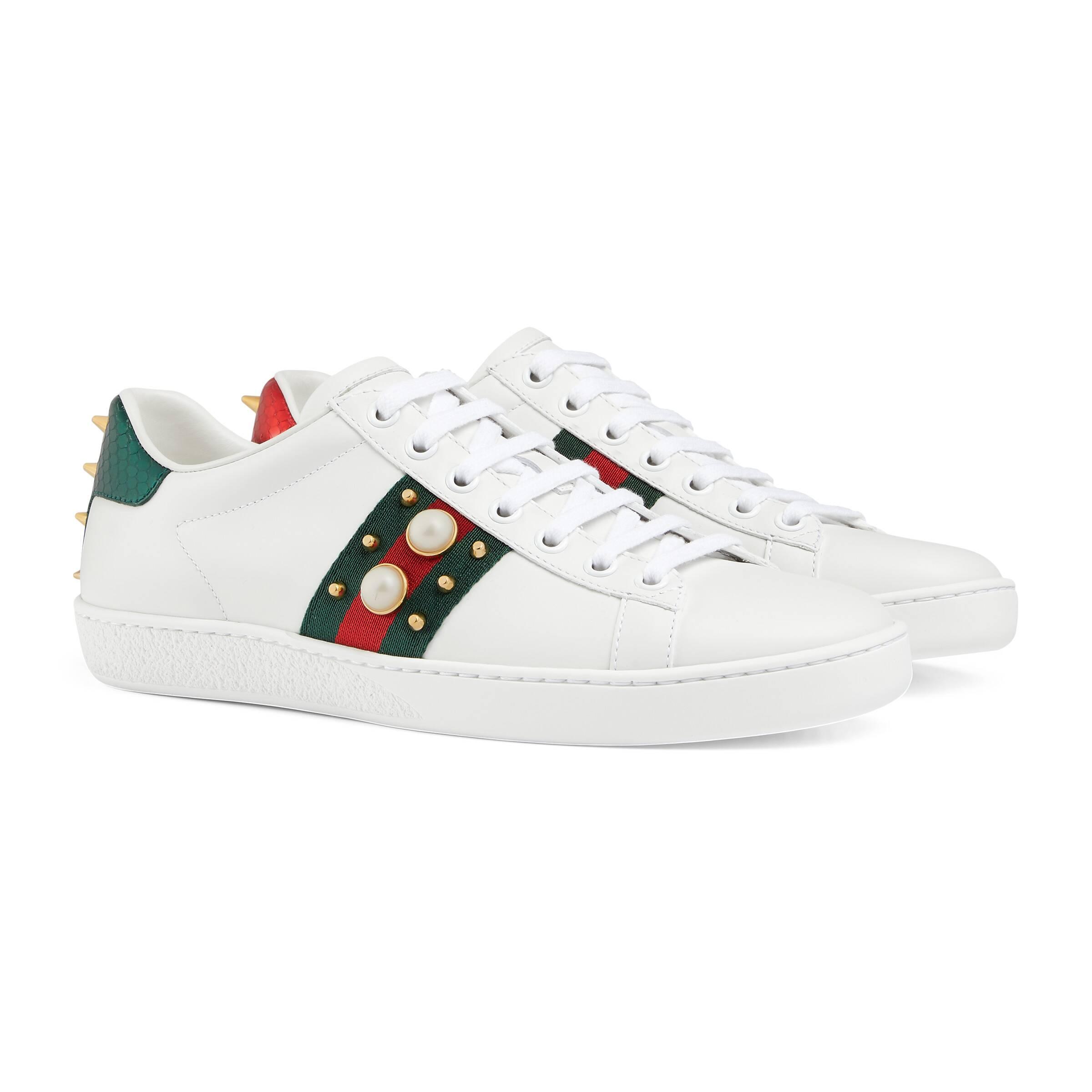 gucci ace sneakers pearl