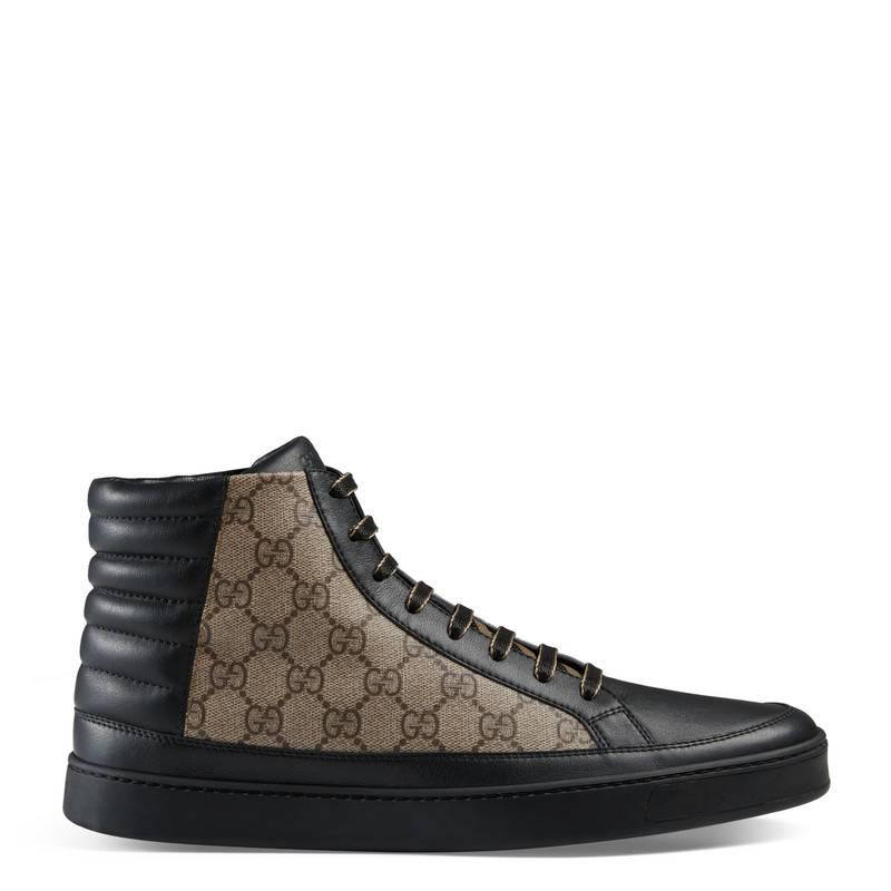 Gucci GG Supreme High-top Sneaker in Black for Men | Lyst