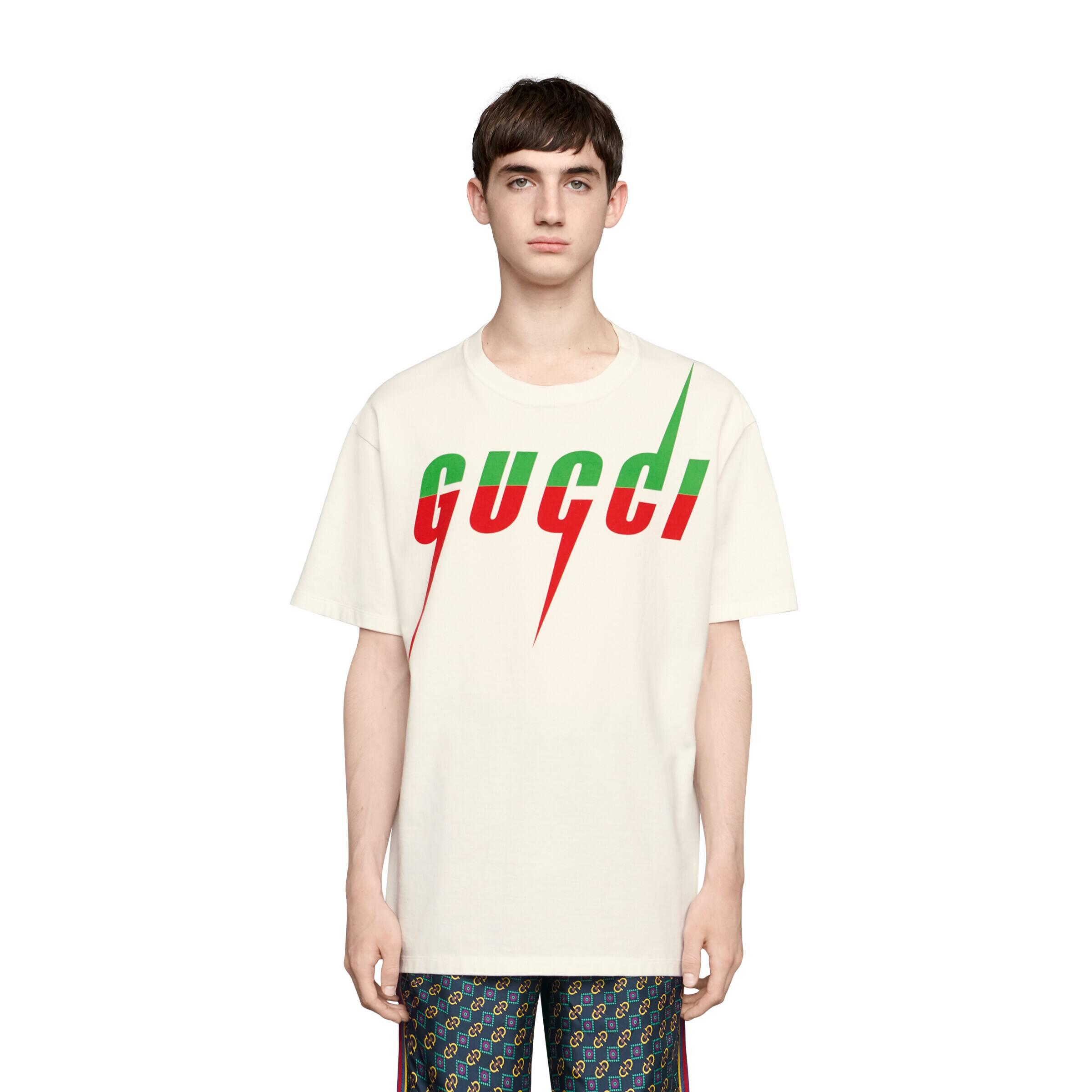 Camiseta con estampado blade Gucci de hombre de color Blanco | Lyst