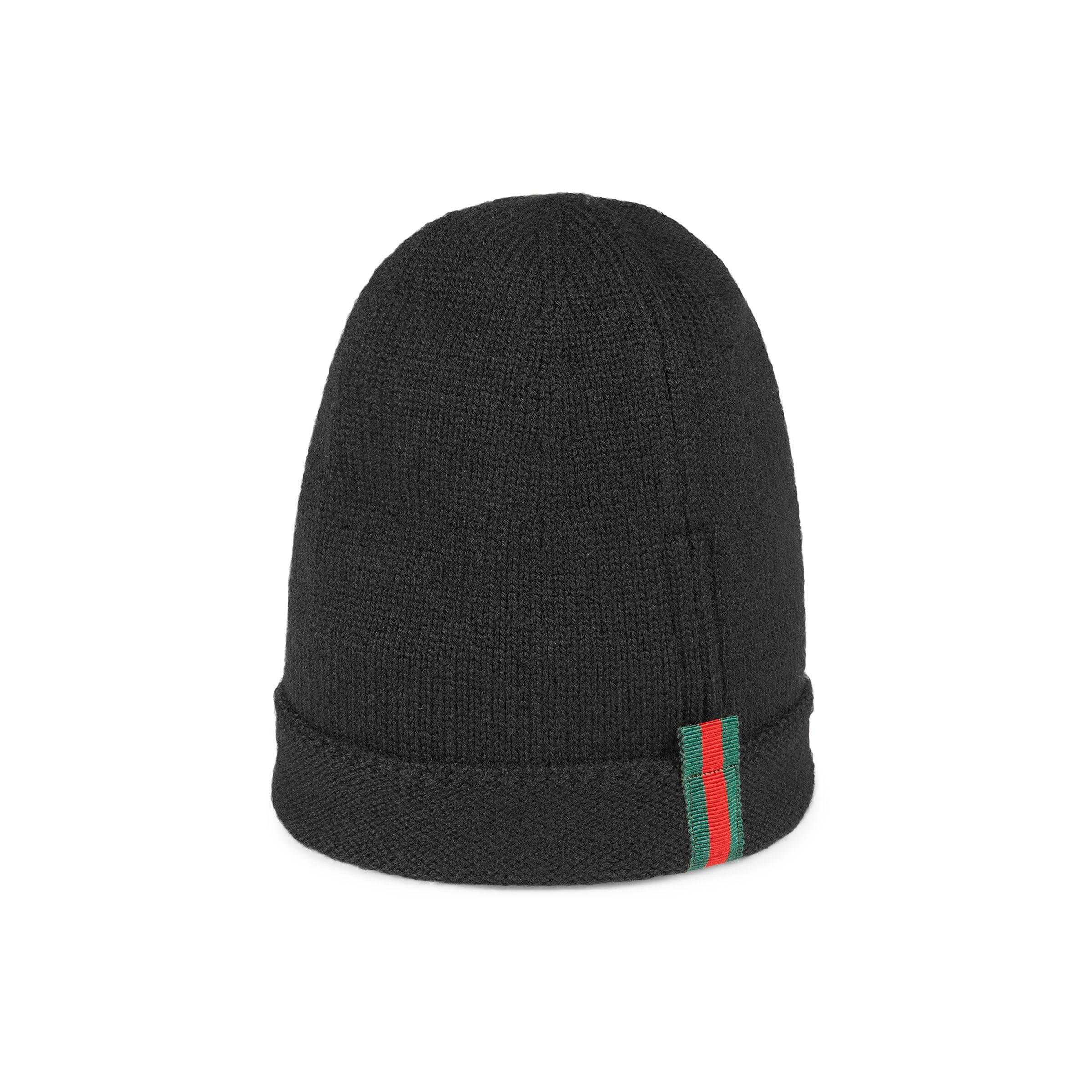 Gucci Web Wool Beanie in Black for Men 