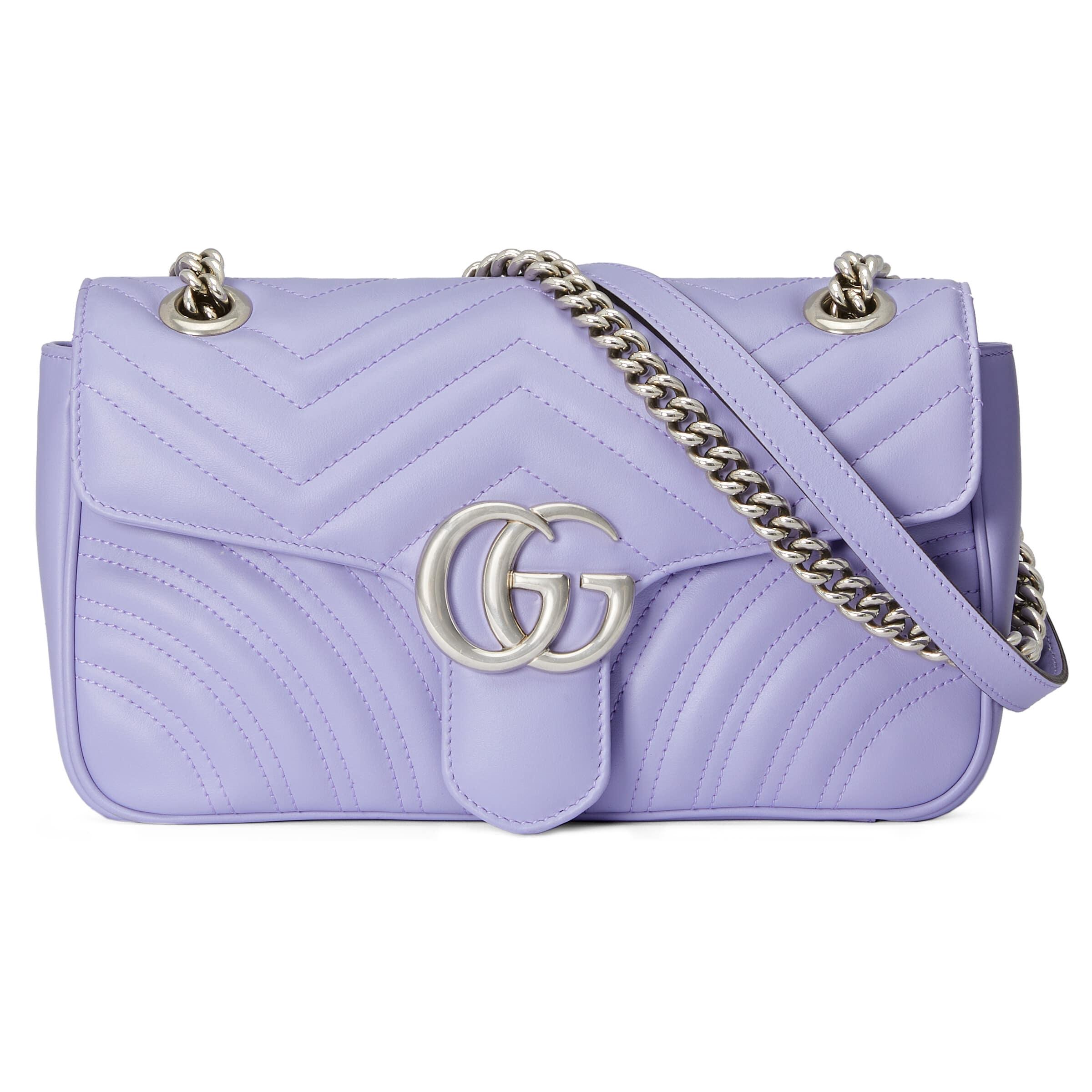 Gucci gg Marmont Small Shoulder Bag in Purple | Lyst