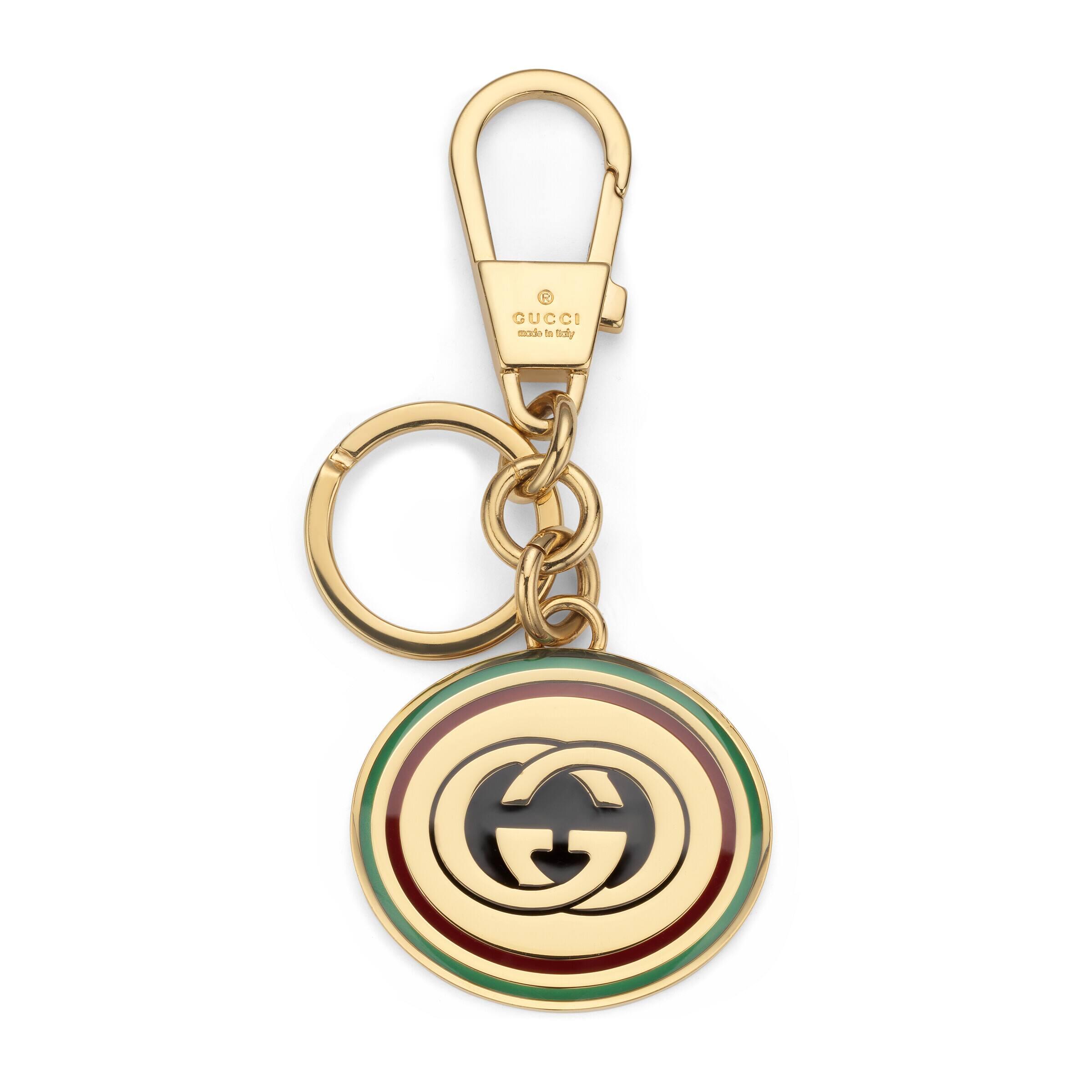 Gucci Enamel Keychain With Interlocking G in Metallic | Lyst UK