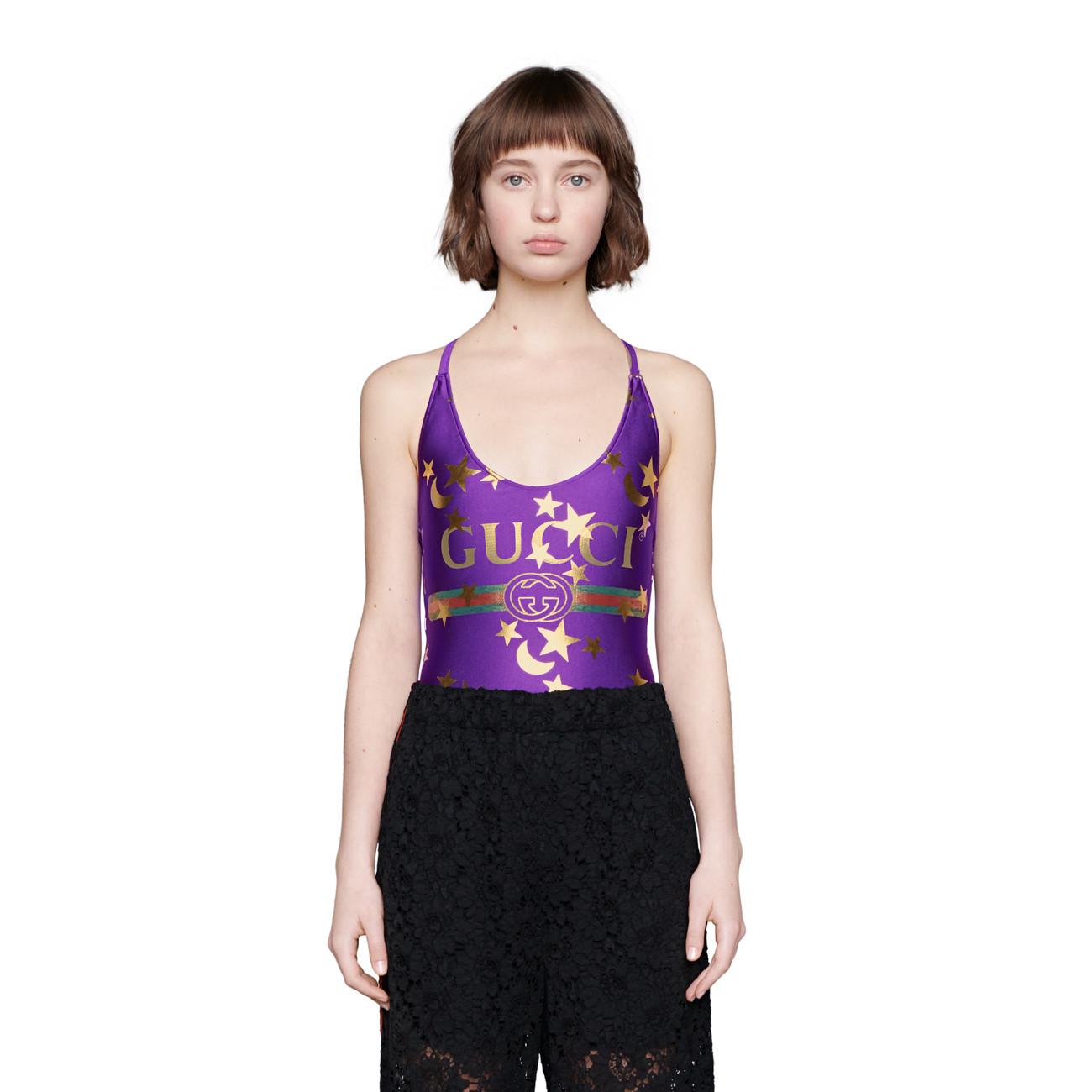 Gucci Synthetic Swimsuit With Logo in Purple Lyst