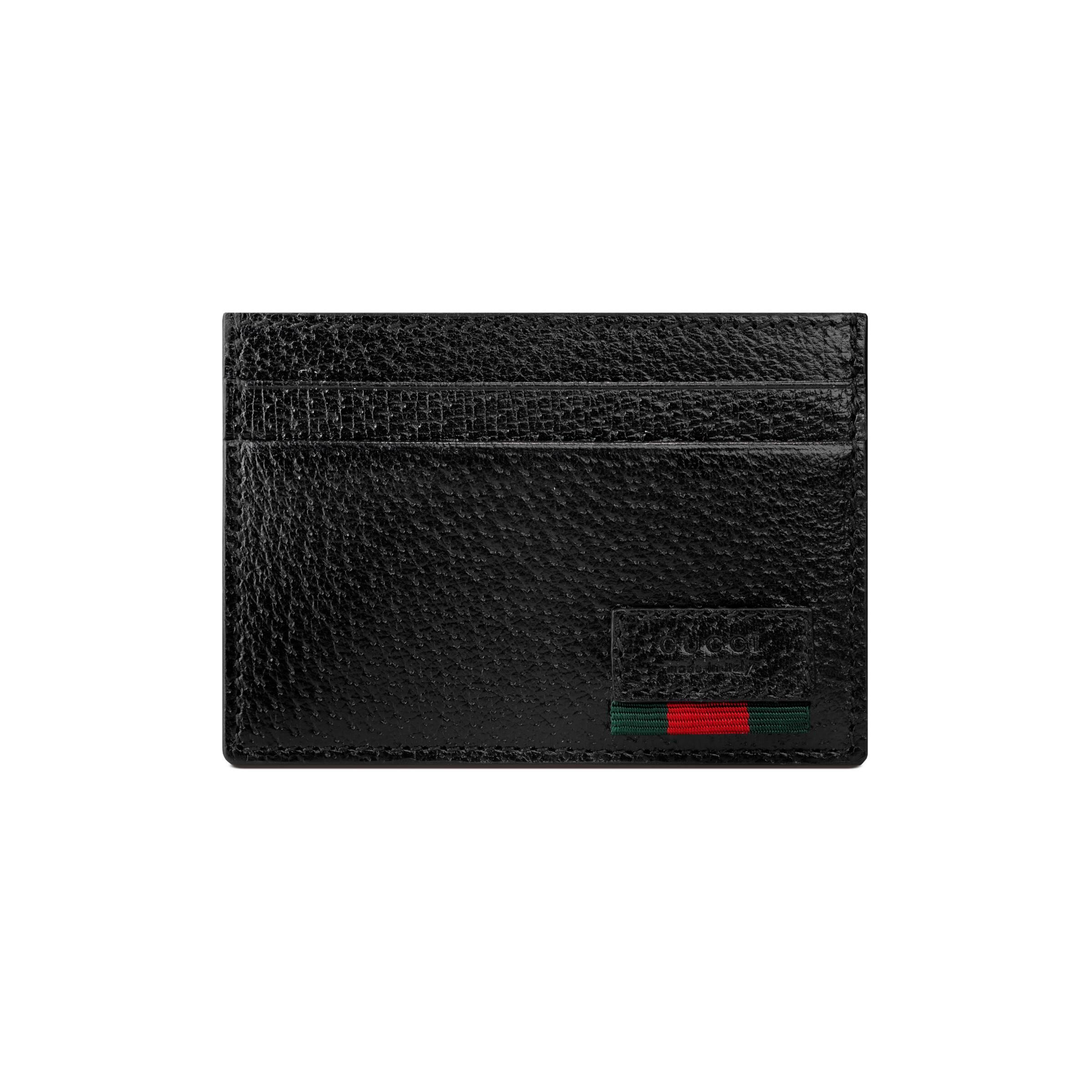 Gucci Leather Money Clip With Web in 