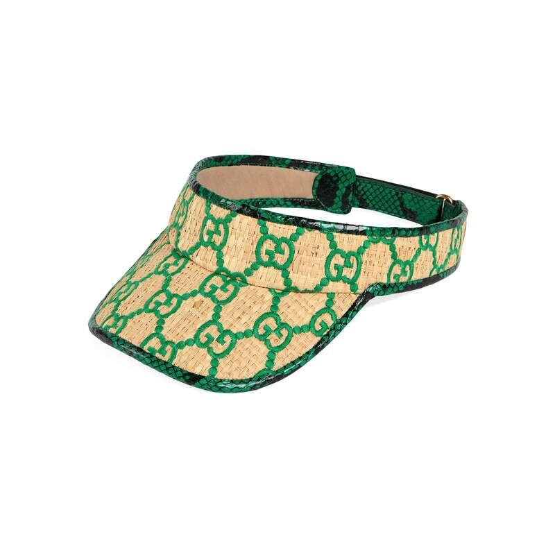 gucci raffia visor