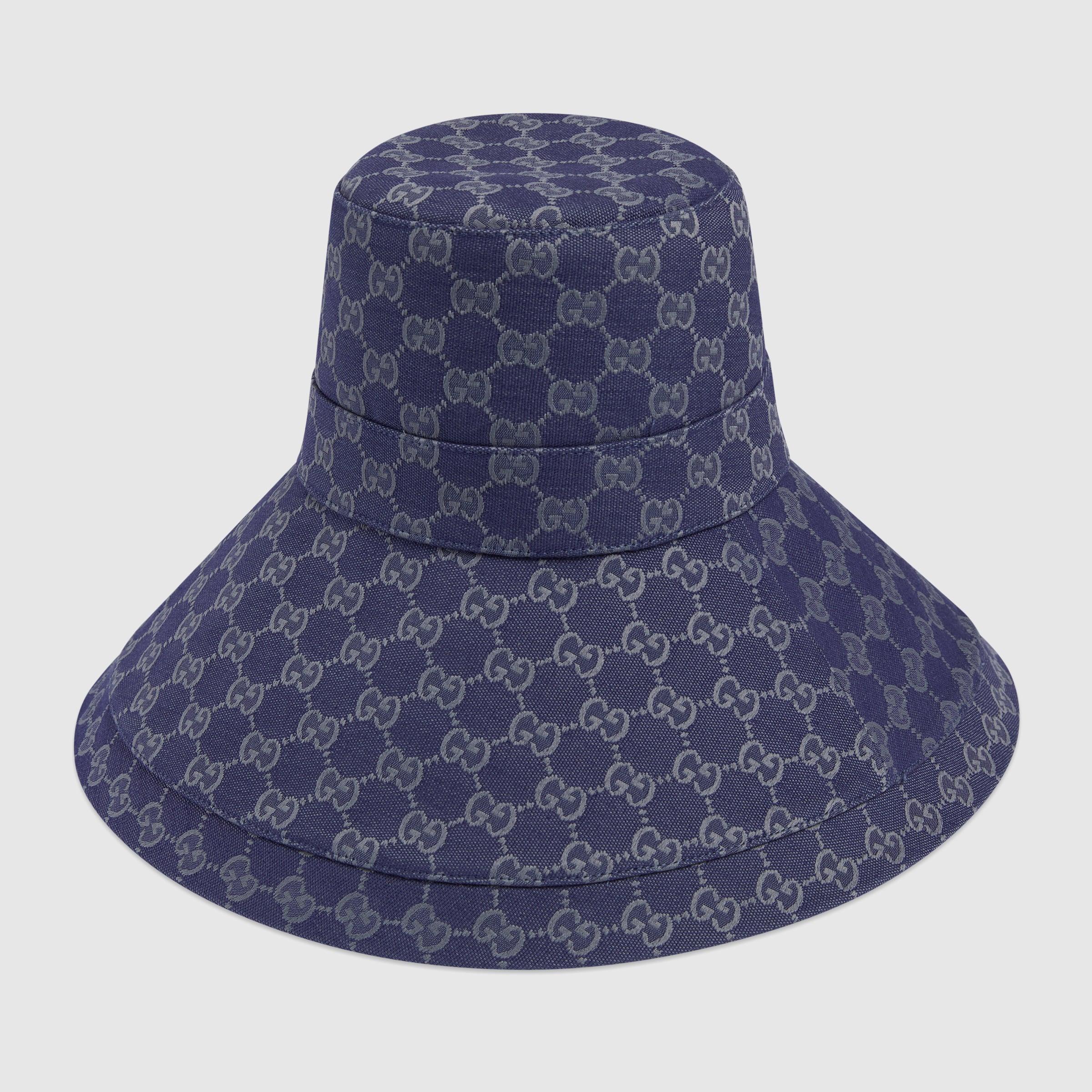 Gucci GG Canvas Wide Brim Hat in Blue | Lyst UK