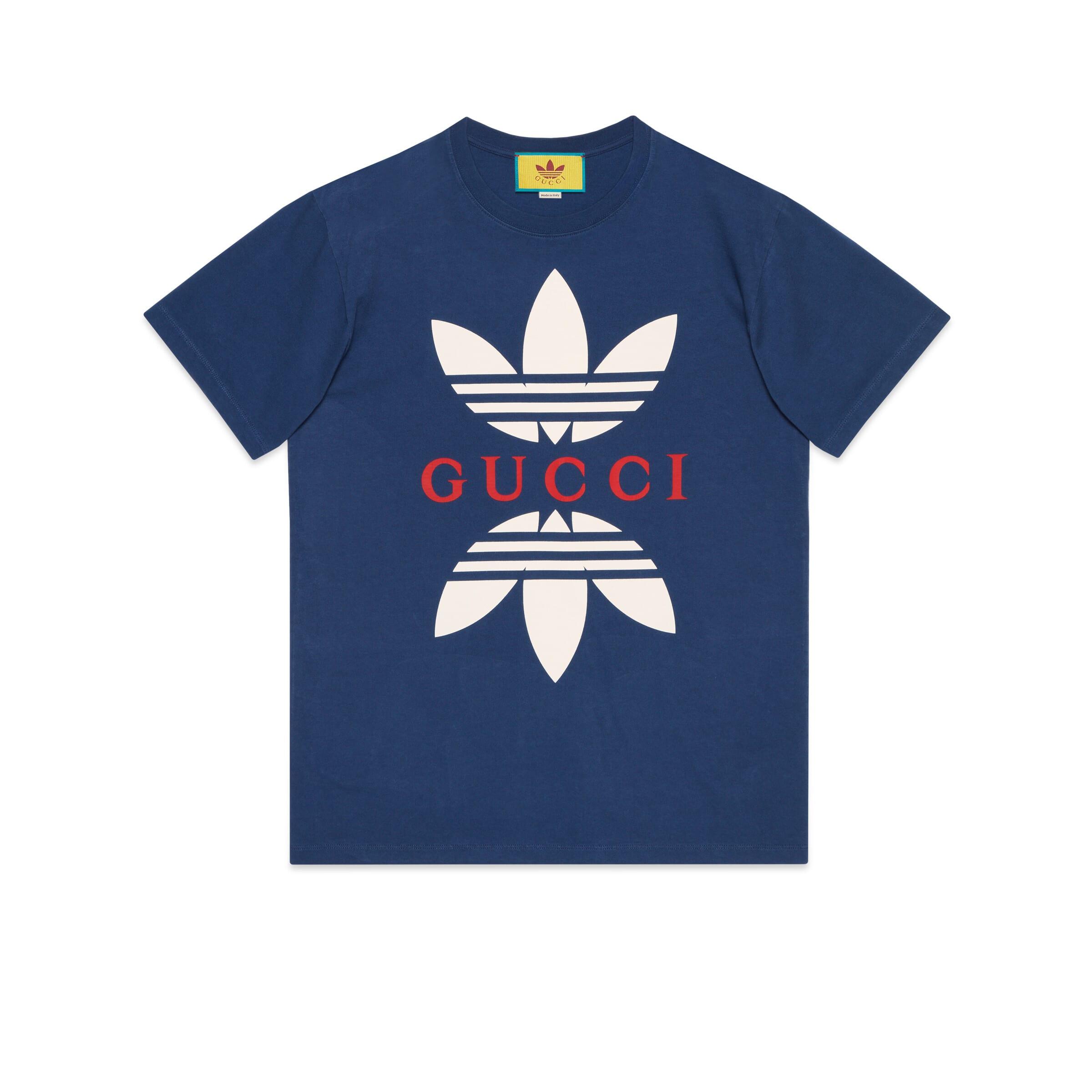 Gucci Adidas X Cotton Jersey T-shirt in Blue for Men | Lyst