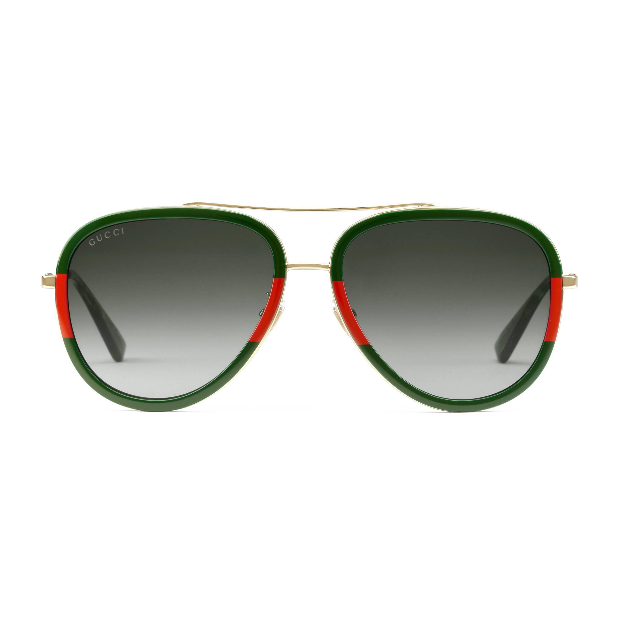 Gucci Velvet Aviator Metal Sunglasses in Green Lyst