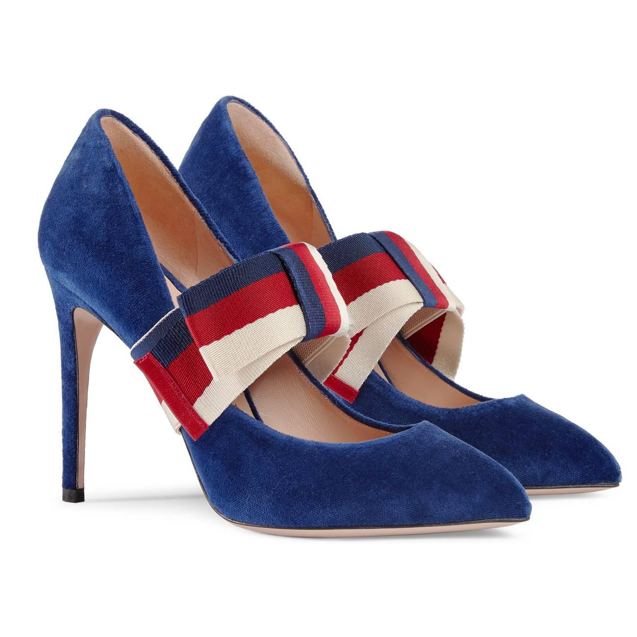 blue gucci heels