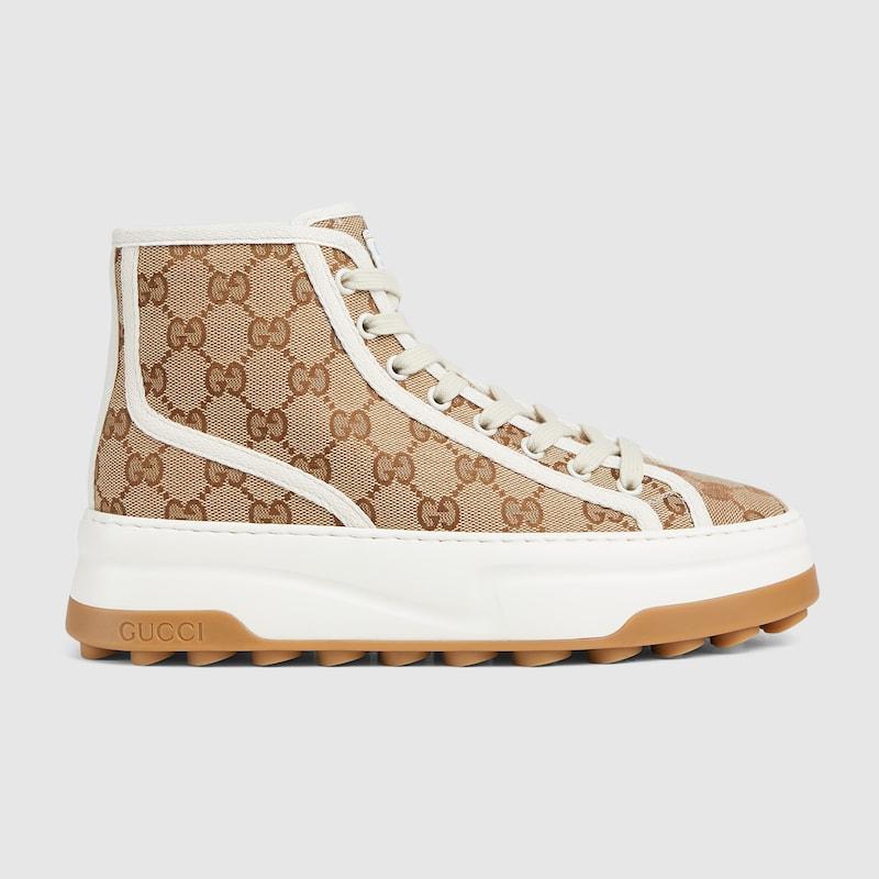 Gucci GG Canvas High top Sneaker in Natural Lyst UK