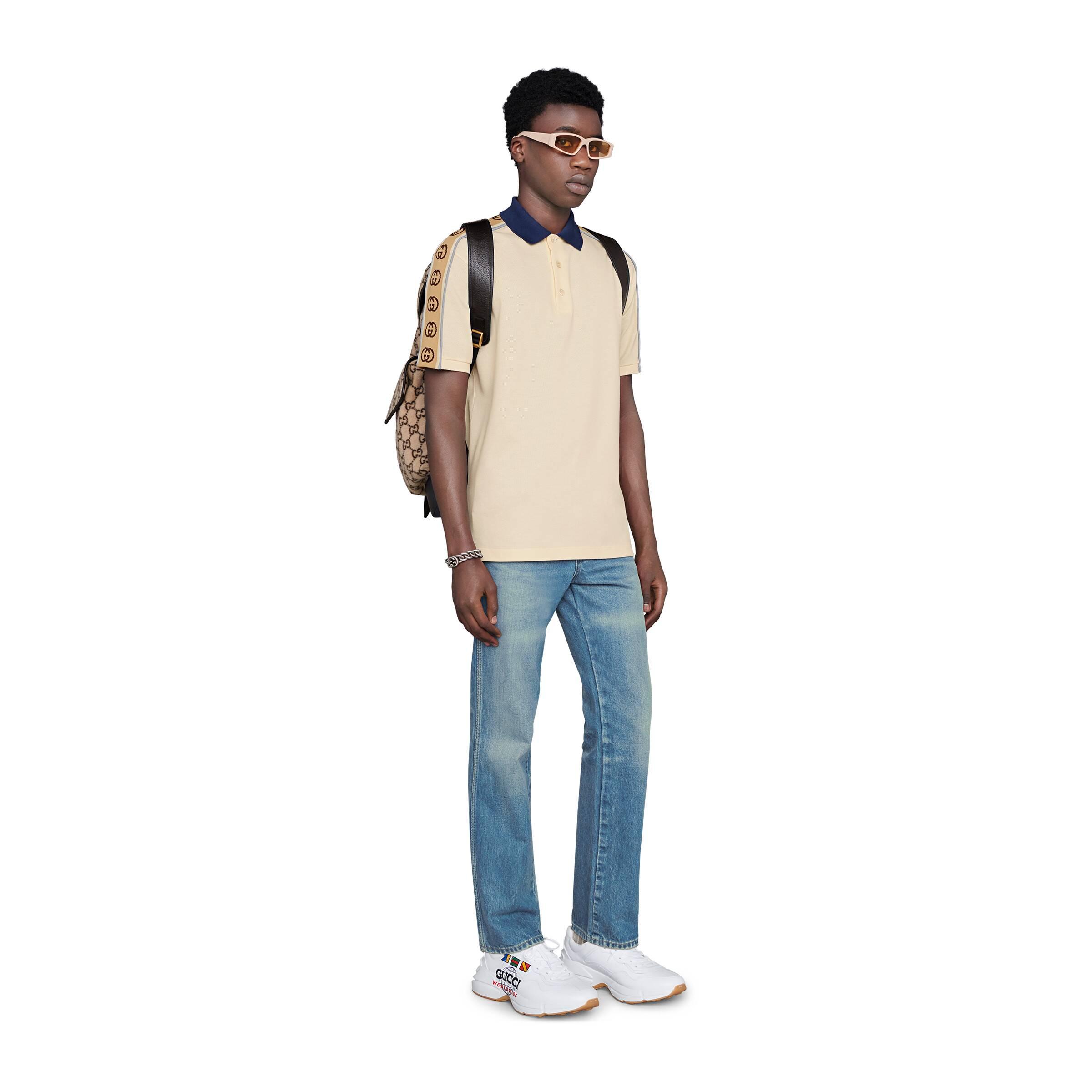 polo with interlocking g stripe