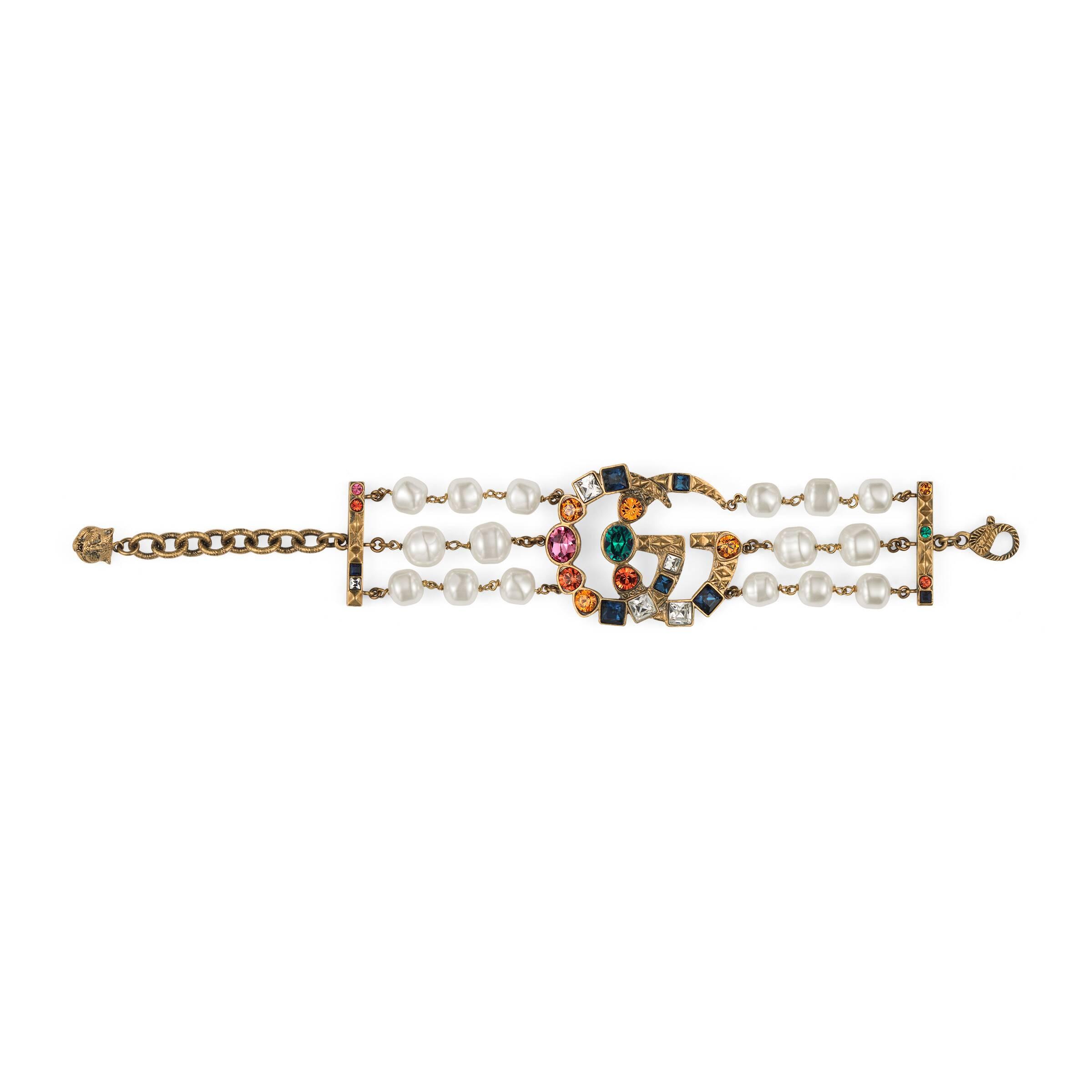 gucci crystal double g bracelet