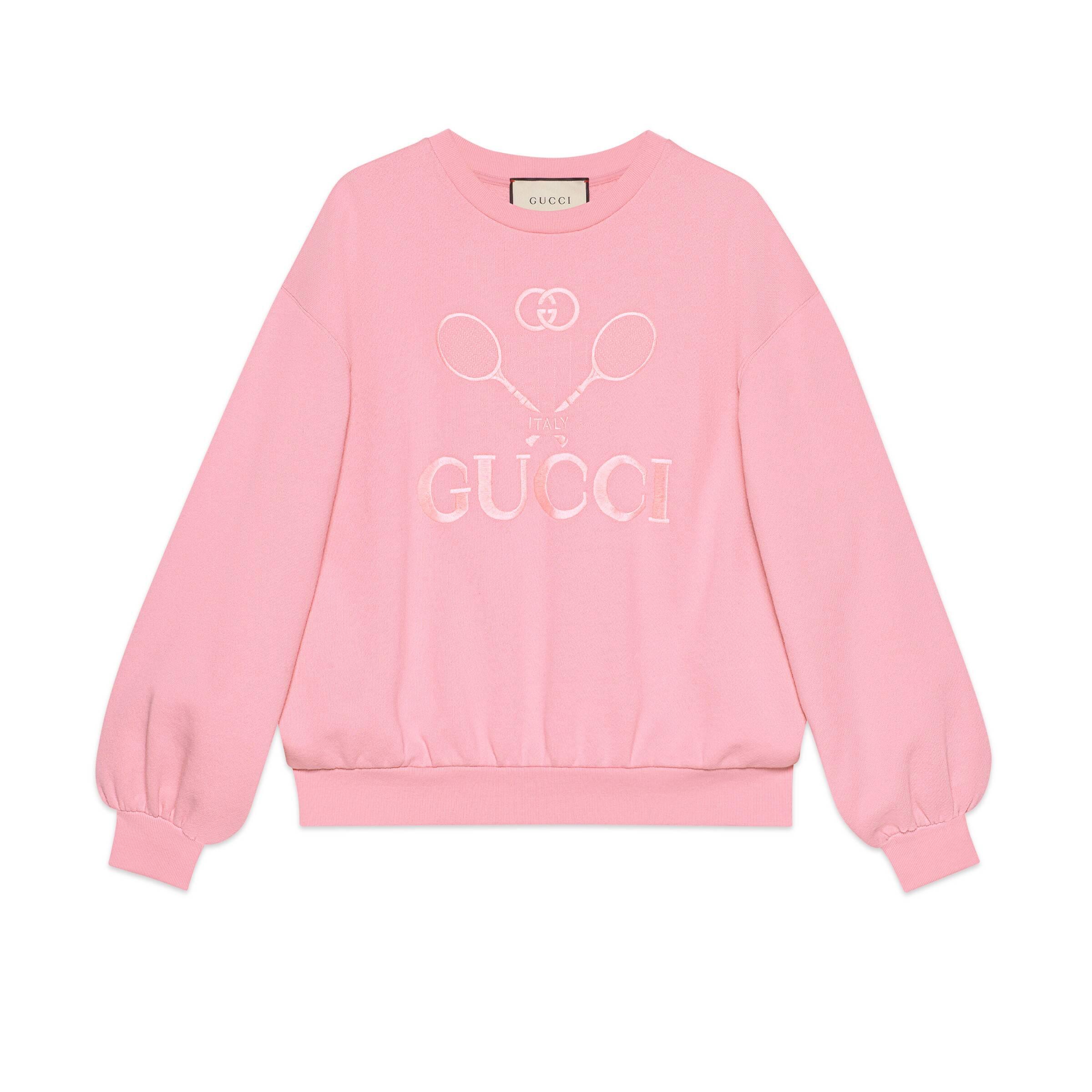 Petulance vertrouwen poort Gucci Oversize Sweatshirt With Tennis in Pink | Lyst