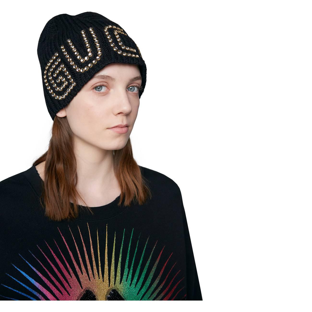gucci crystal hat
