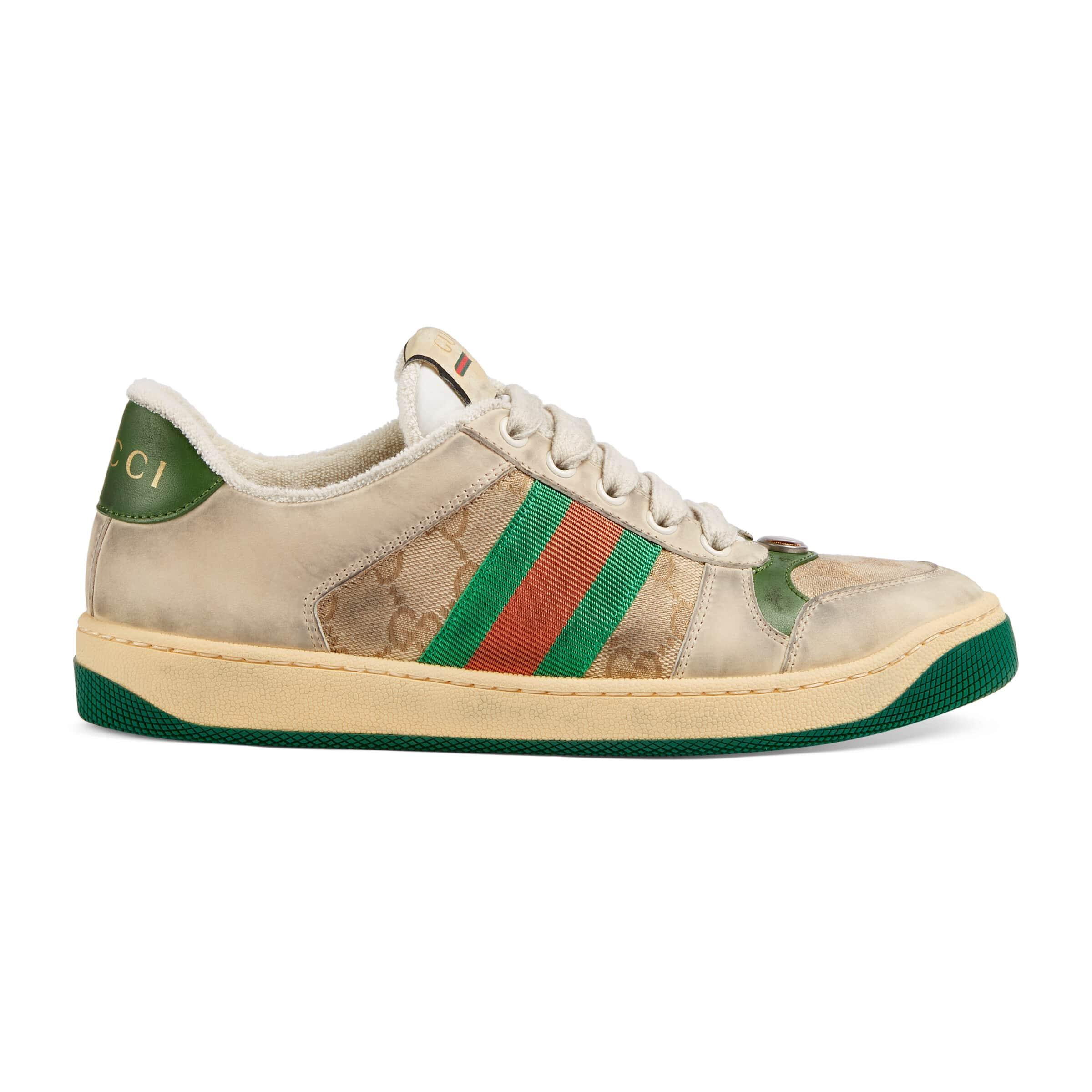 Gucci Screener Leather Sneaker in White | Lyst