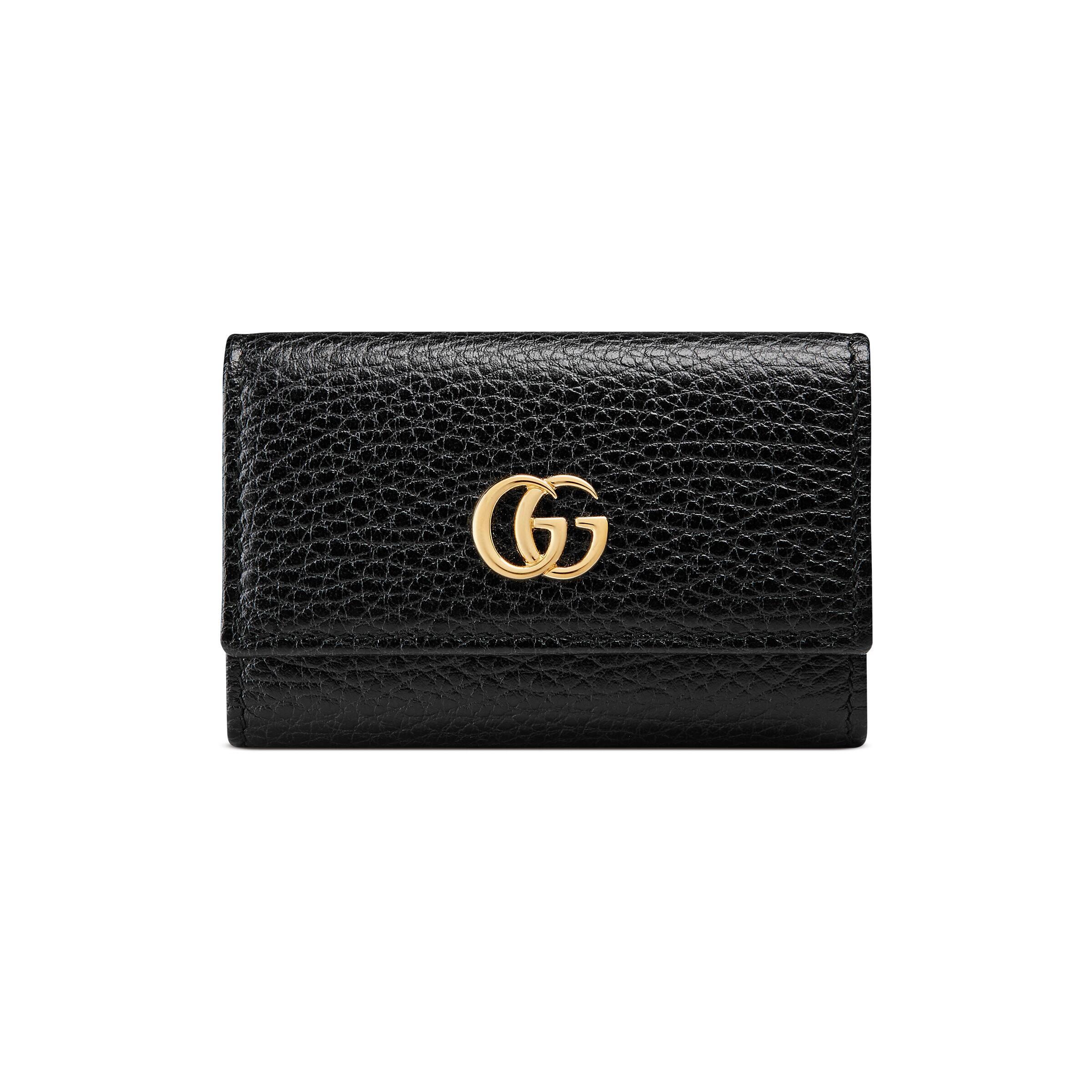 Gucci GG Marmont Key Pouch case Matelasse Leather Black