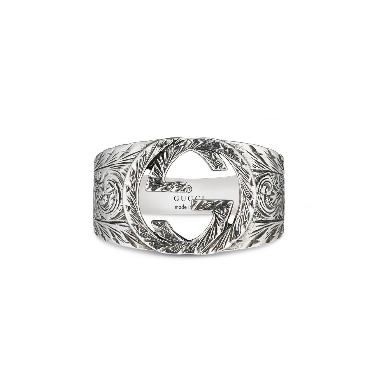 Gucci Interlocking G Ring in Silver (Metallic) for Men - Lyst