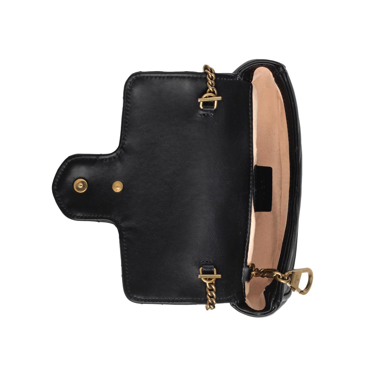 Gucci GG Marmont Camera Bag Matelasse Mini Black pour femmes