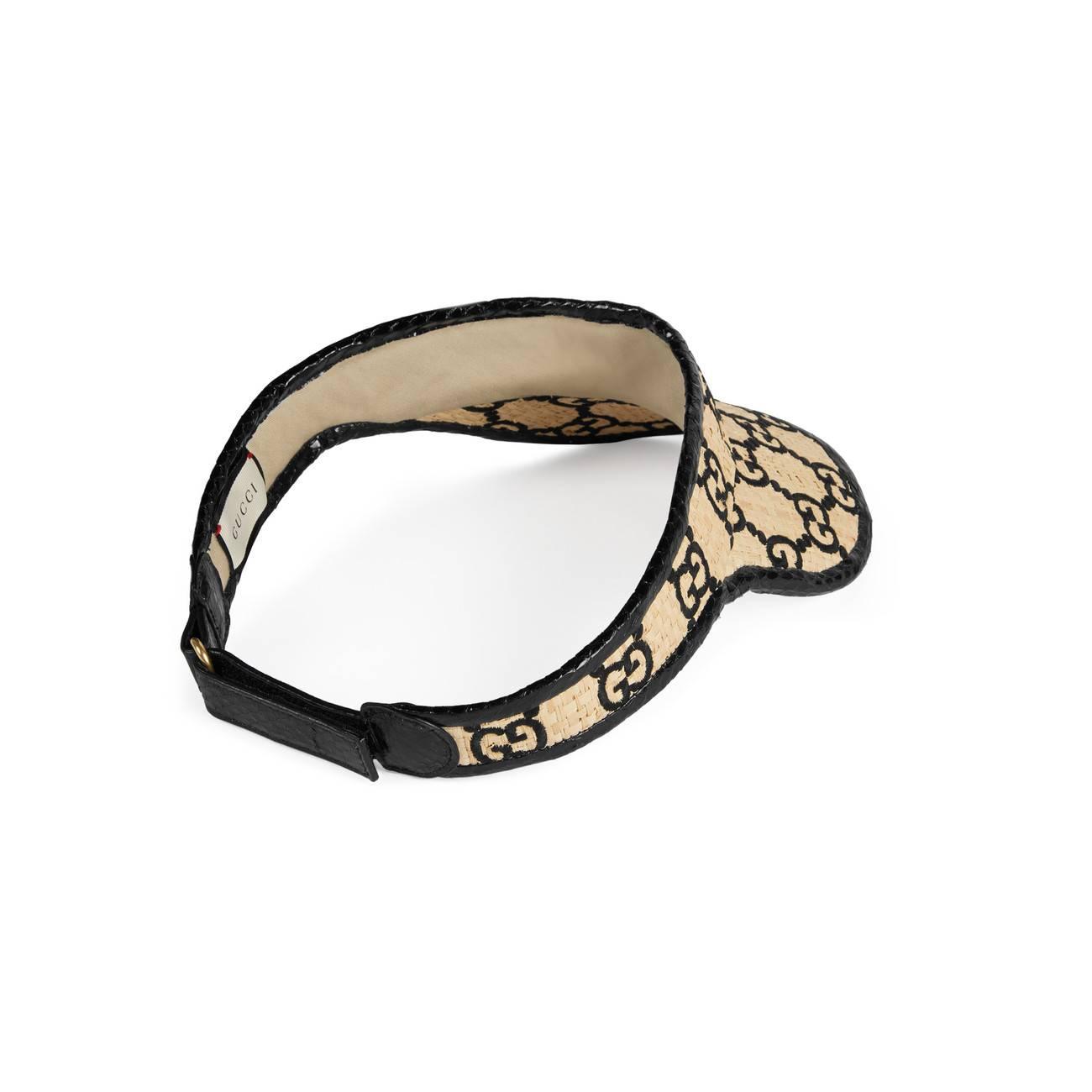 Gucci GG Visor With Snakeskin in White for Men Lyst