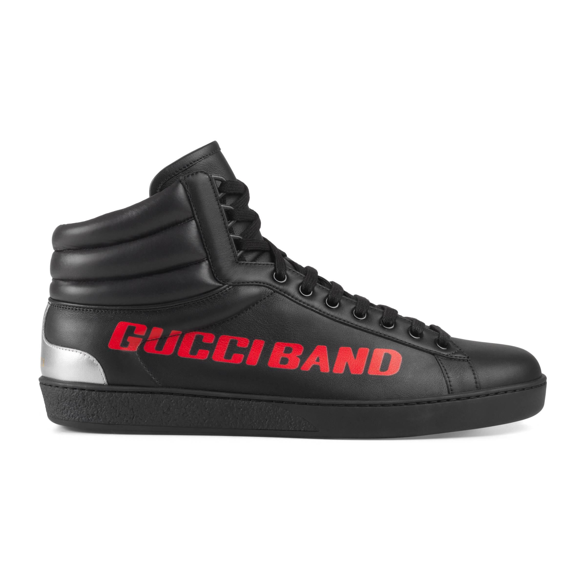 Gucci Ace Band High-top Sneaker in Black for Men | Lyst