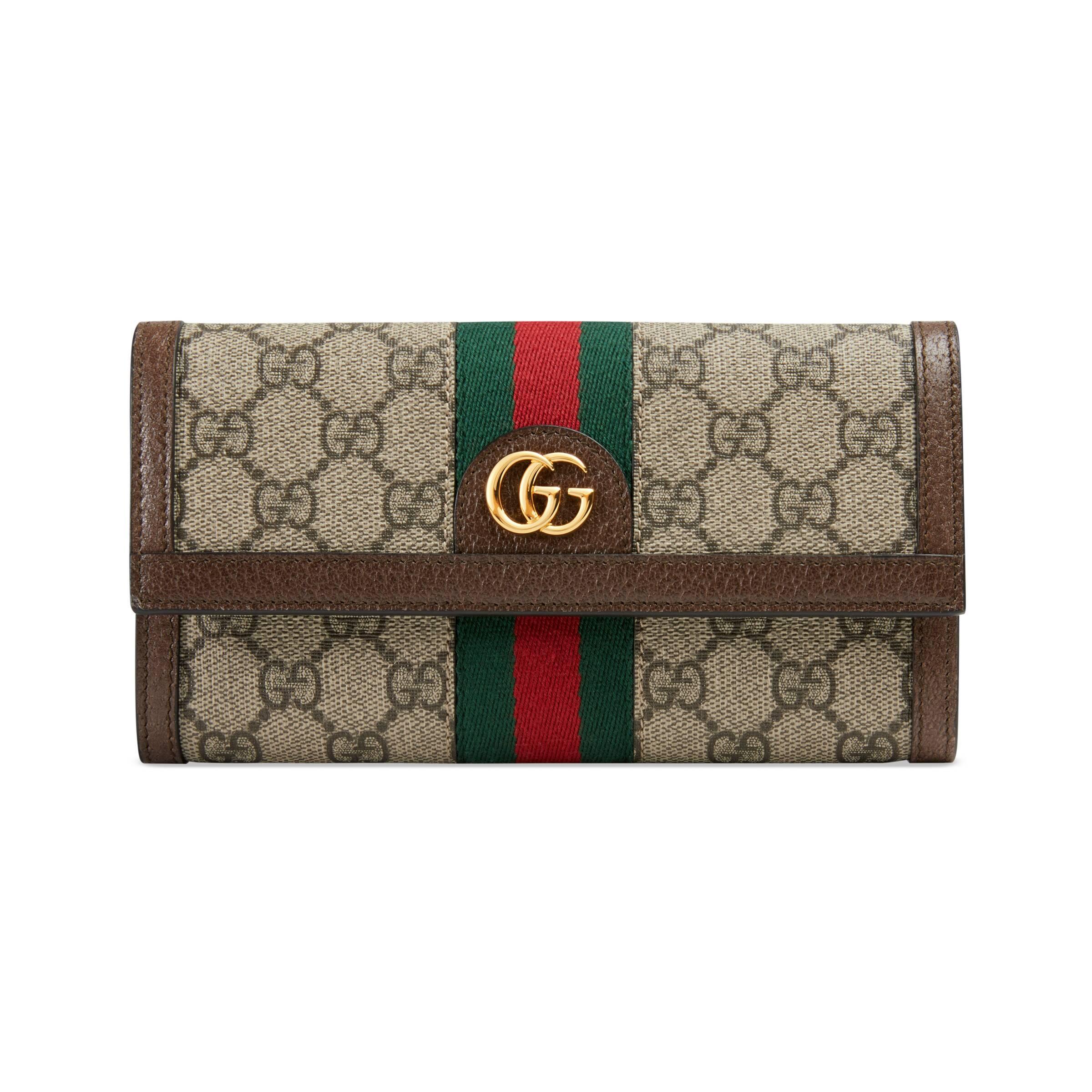 ophidia gg supreme canvas flap wallet on chain