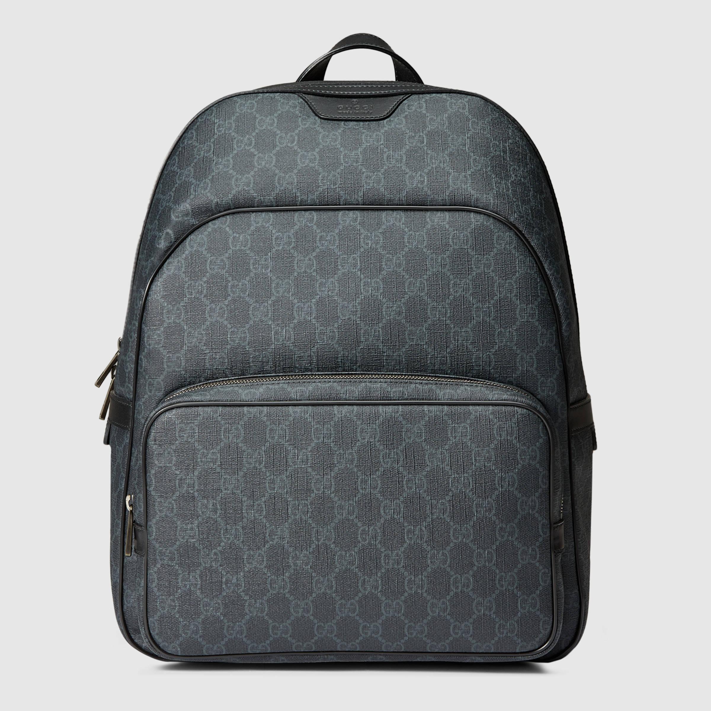 Gucci Gg Supreme Canvas Backpack in Gray for Men - Lyst