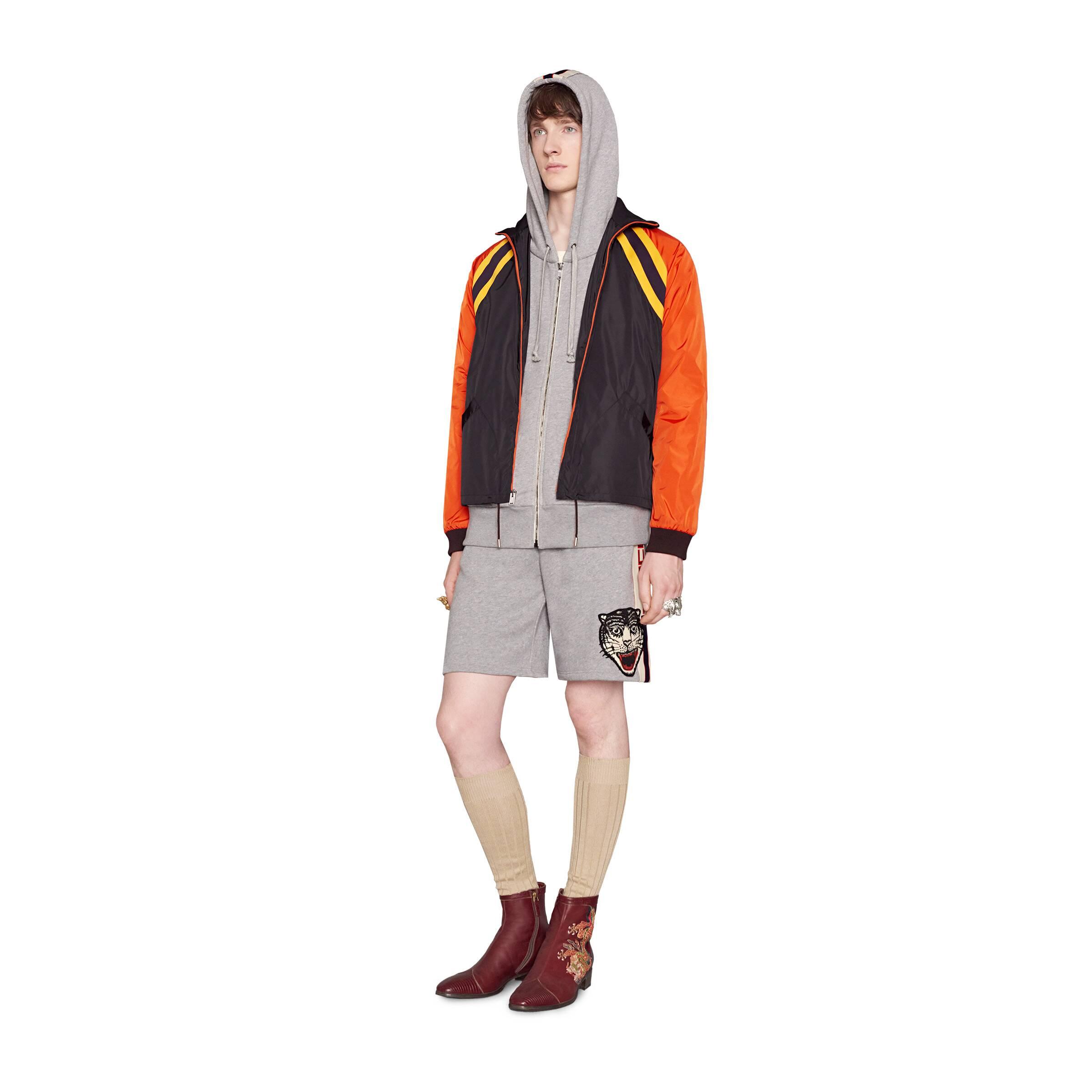 cotton sweatshirt with gucci stripe