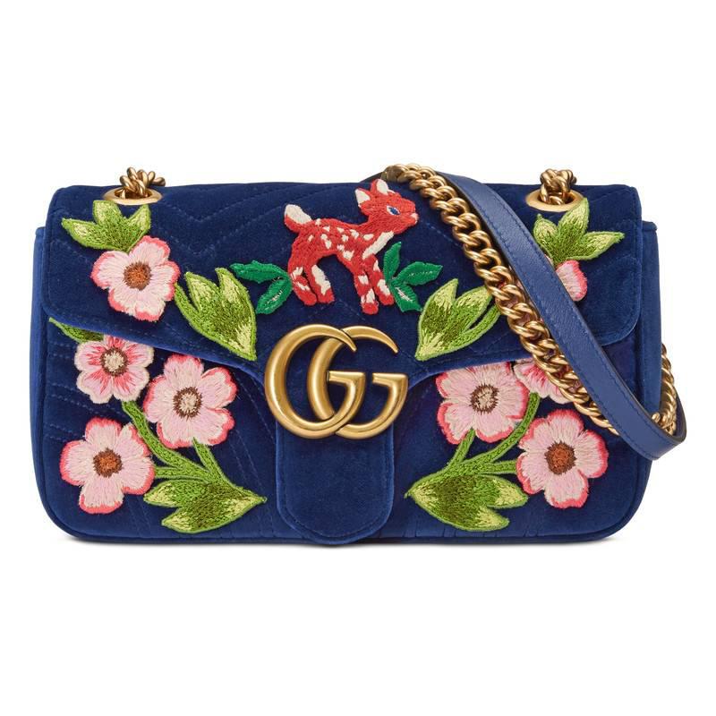 gucci marmont velvet cobalt blue