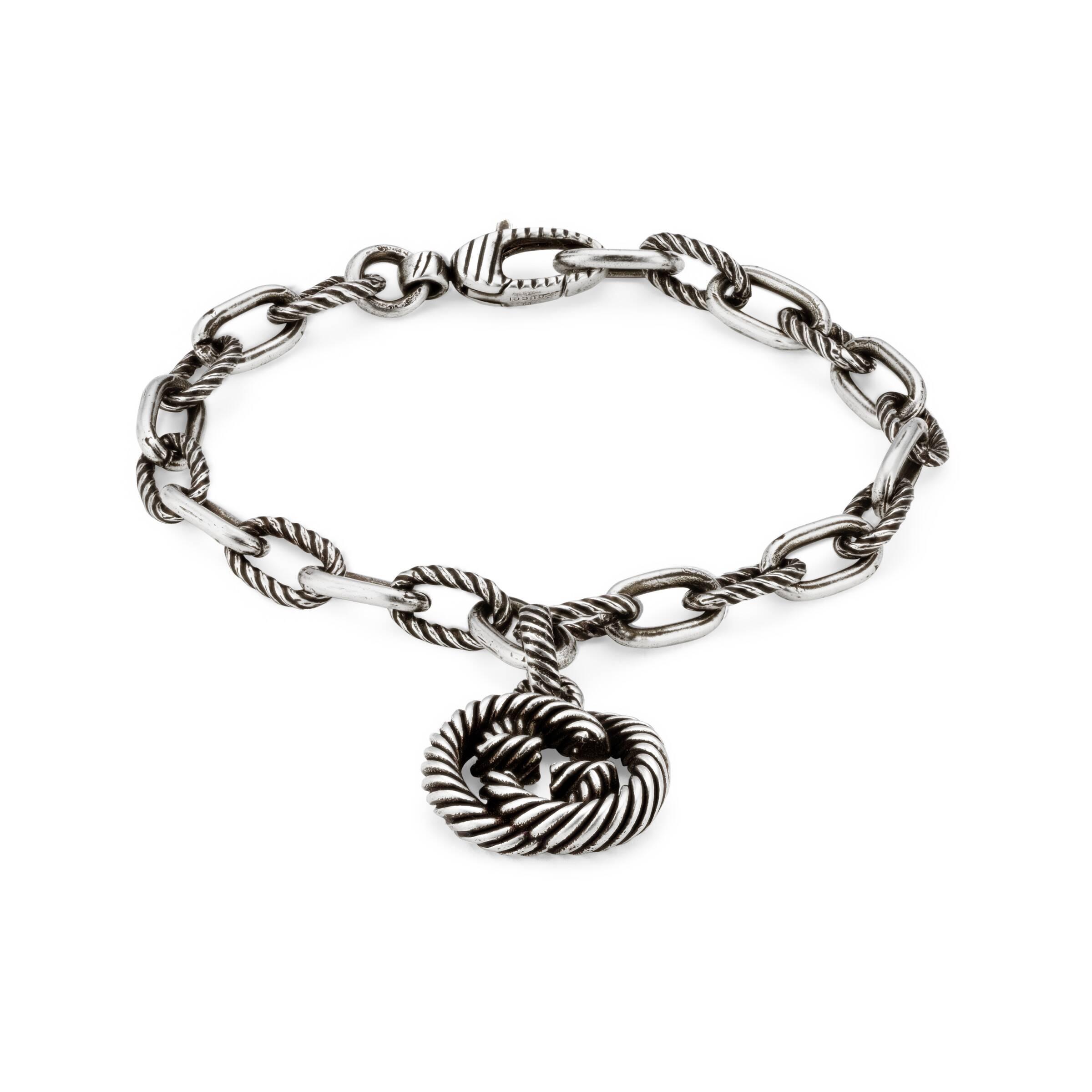 Gucci Silver Bracelet With Interlocking G in Metallic for Men Lyst