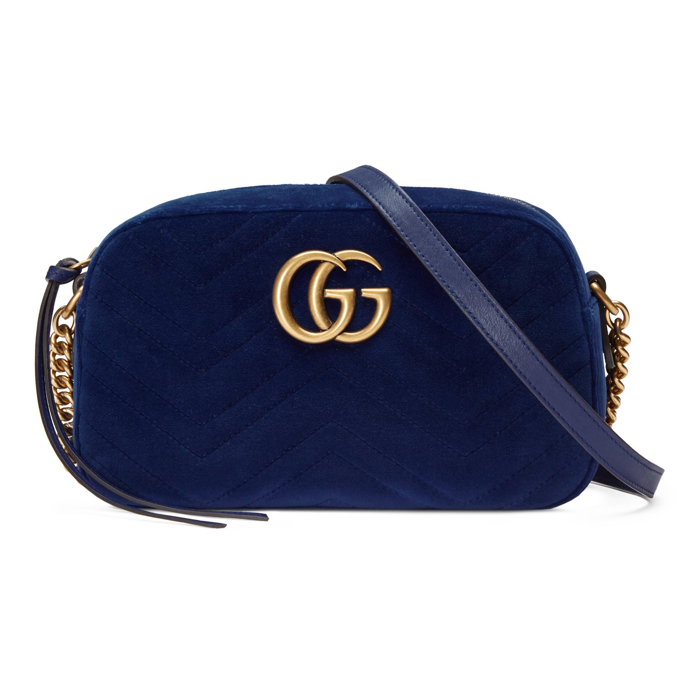 small gg marmont 2.0 matelassé leather camera bag with webbed strap