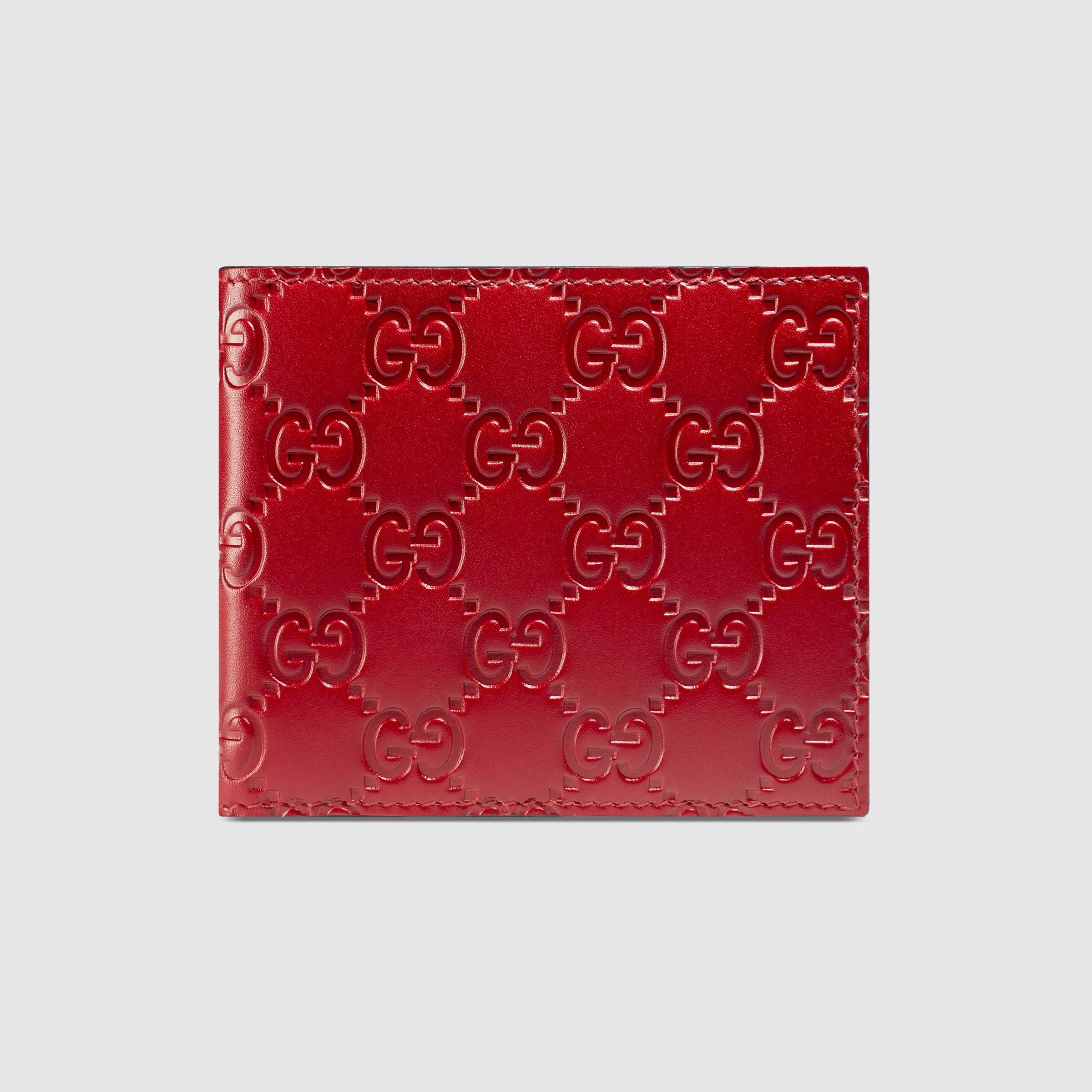 Gucci Signature Wallet in Red for Men | Lyst