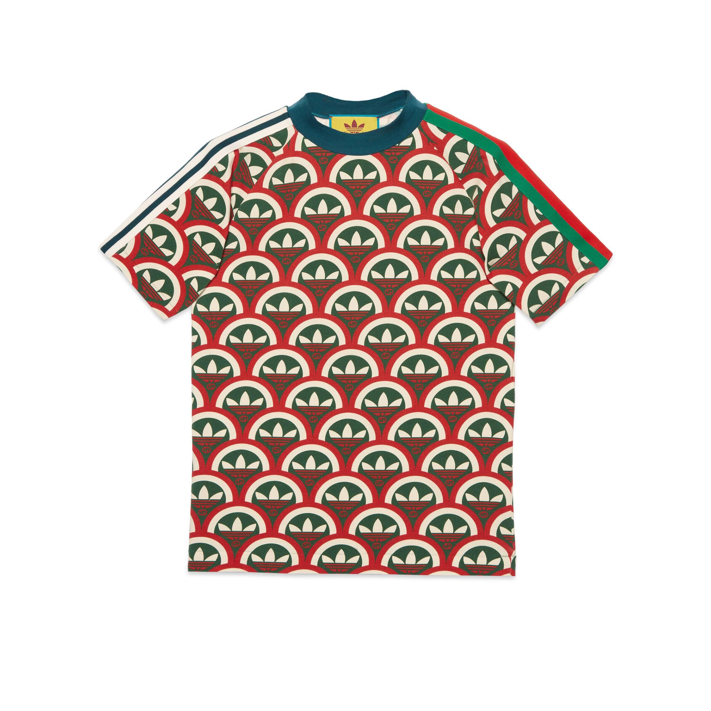 Gucci Adidas Trefoil Print T-shirt in Red for Men | Lyst