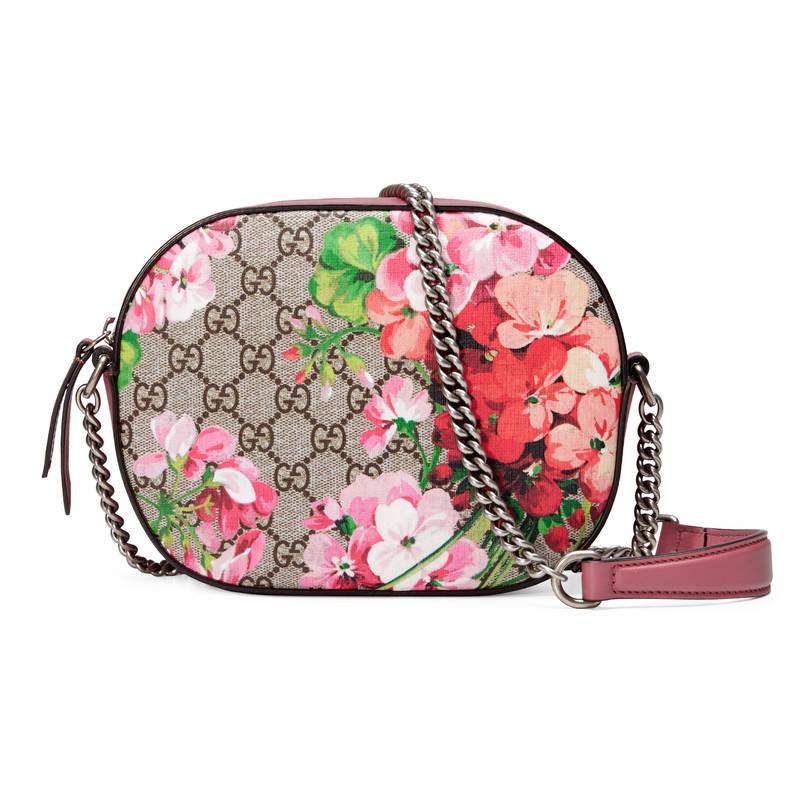 gucci blooms gg supreme mini chain bag