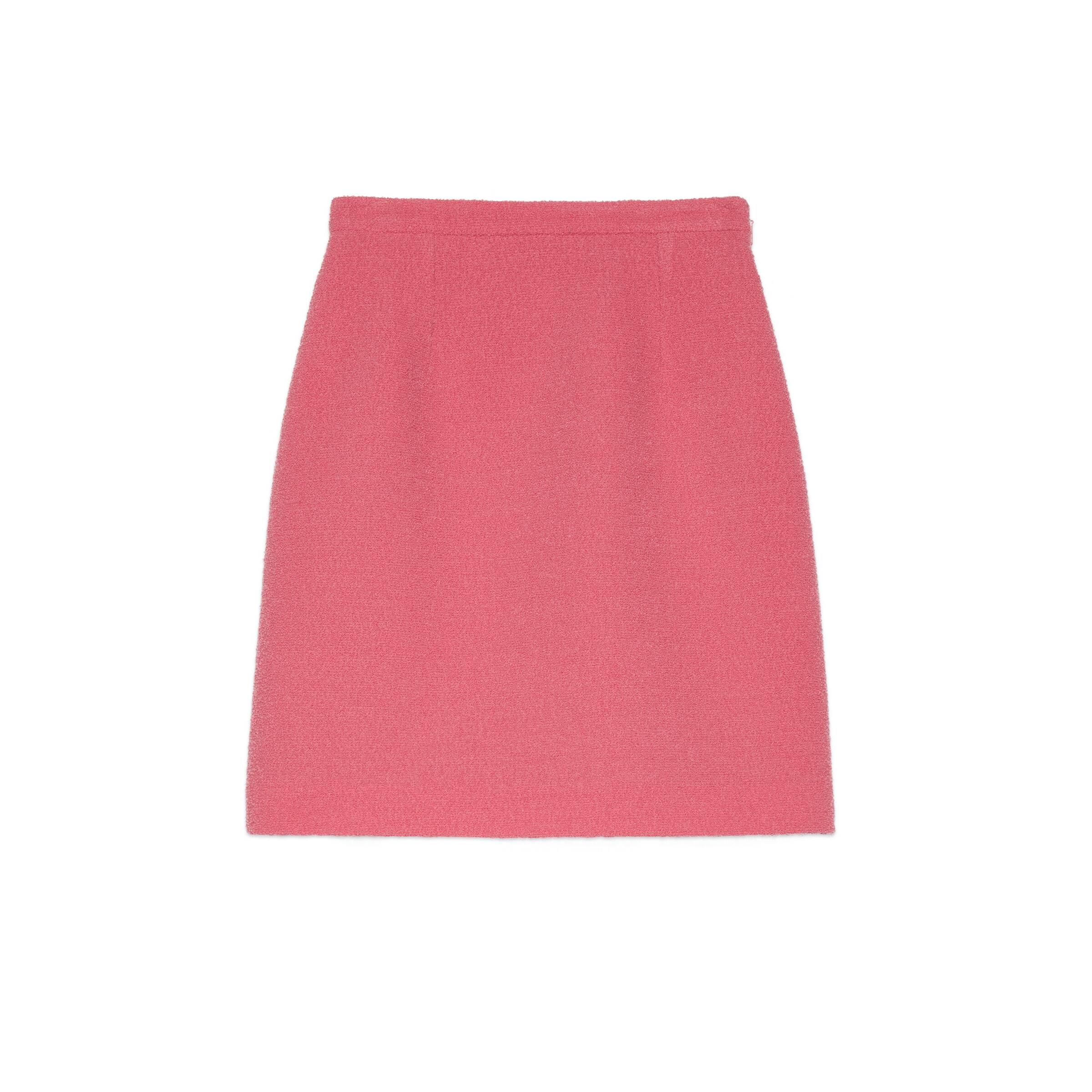Gucci Wool Tweed Mini Skirt in Pink - Lyst
