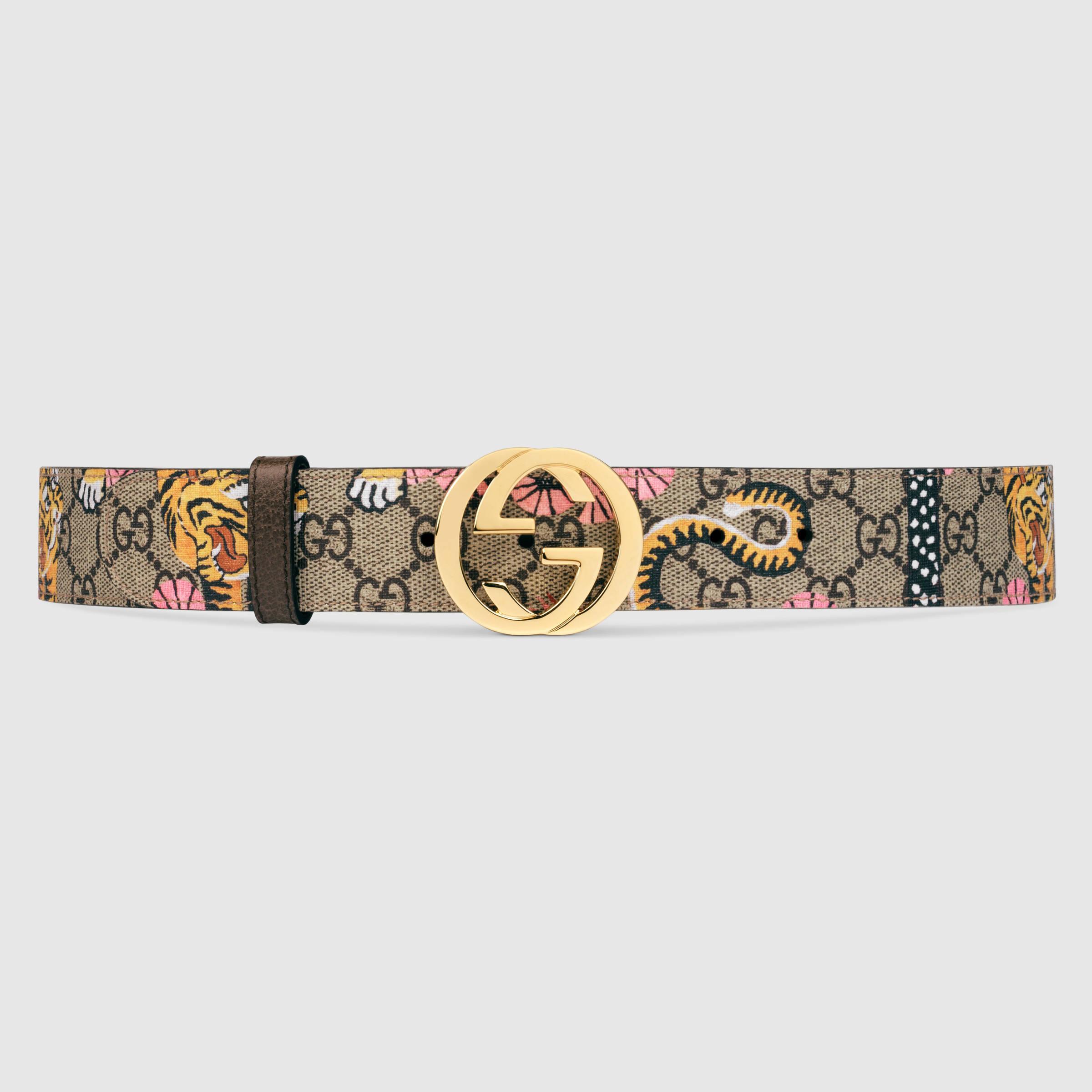 Gucci Canvas Bengal Gg Supreme Belt in 