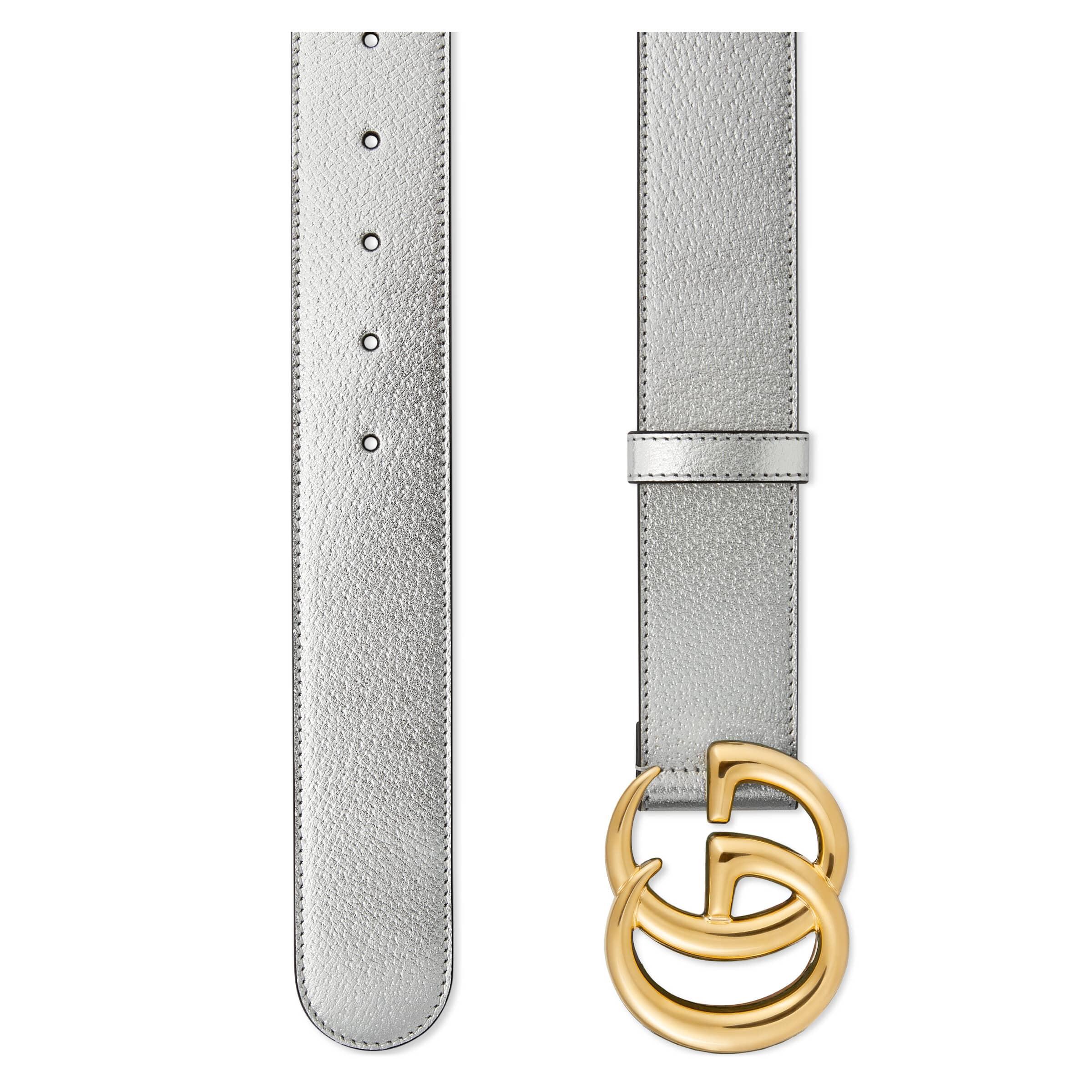 brand spoel woensdag Gucci GG Marmont Wide Belt in Metallic | Lyst