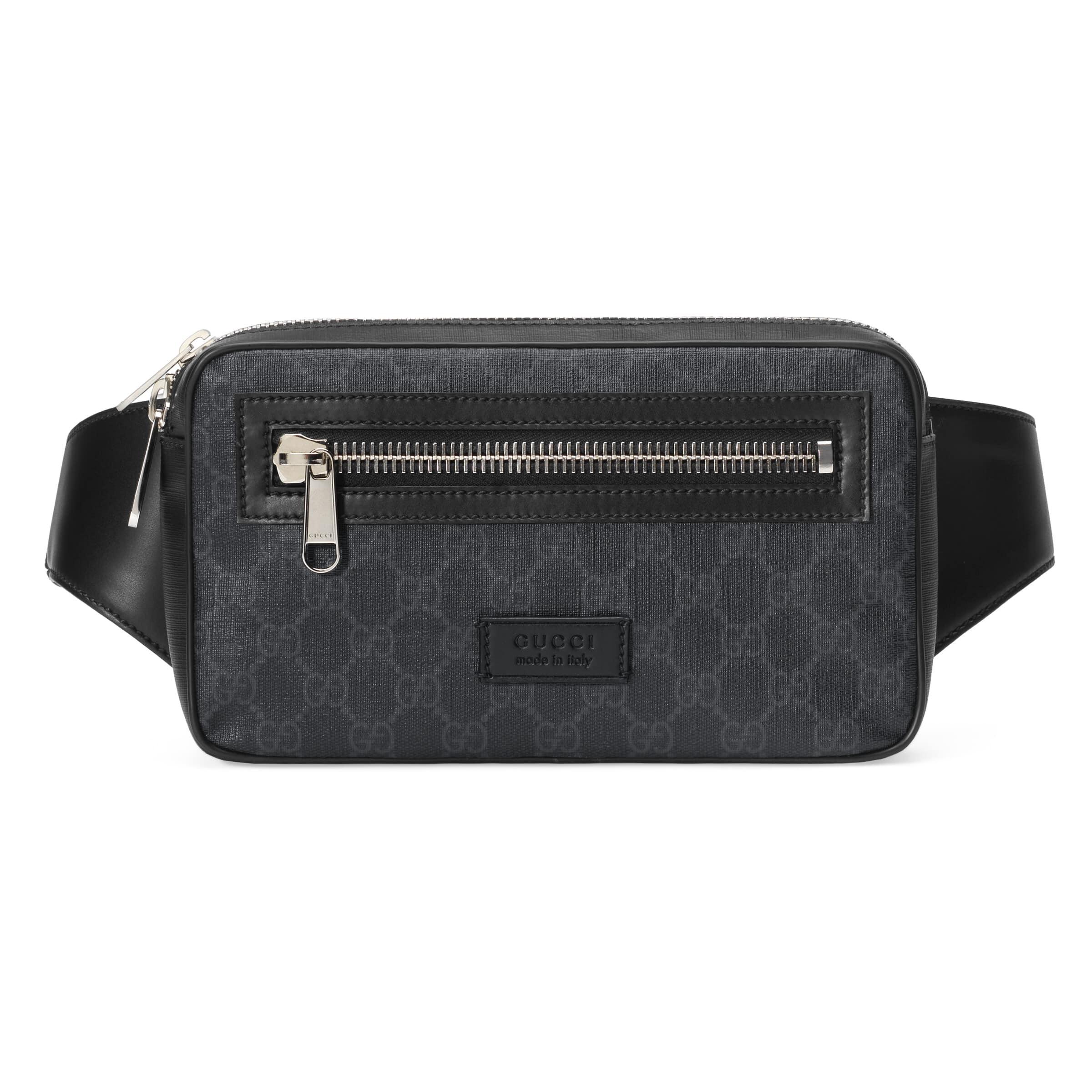 Gucci Male Black 100% Canvas. 100% Leather. for Men | Lyst