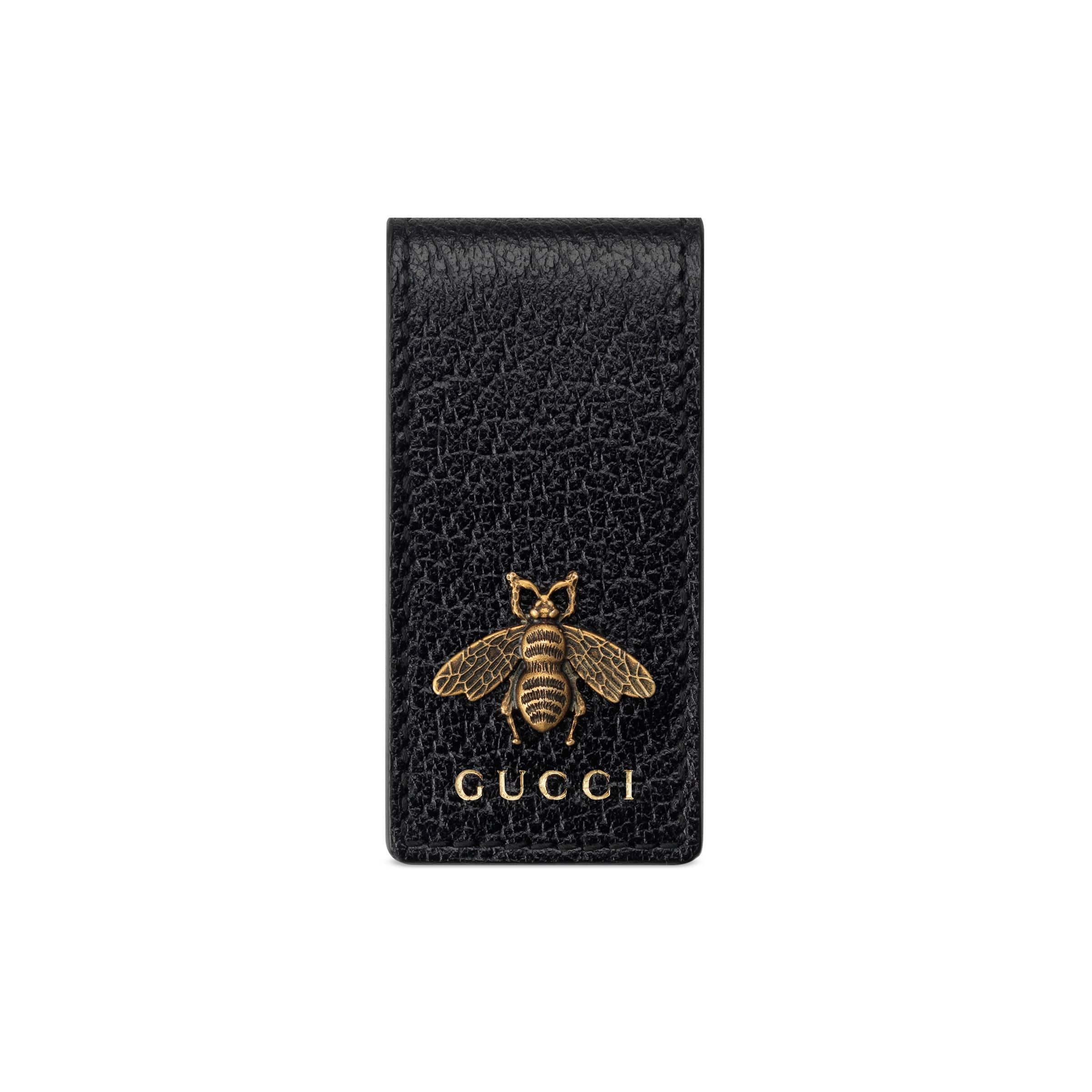 Gucci Bee Motif Money Clip Wallet in Black for Men - Save 15% | Lyst
