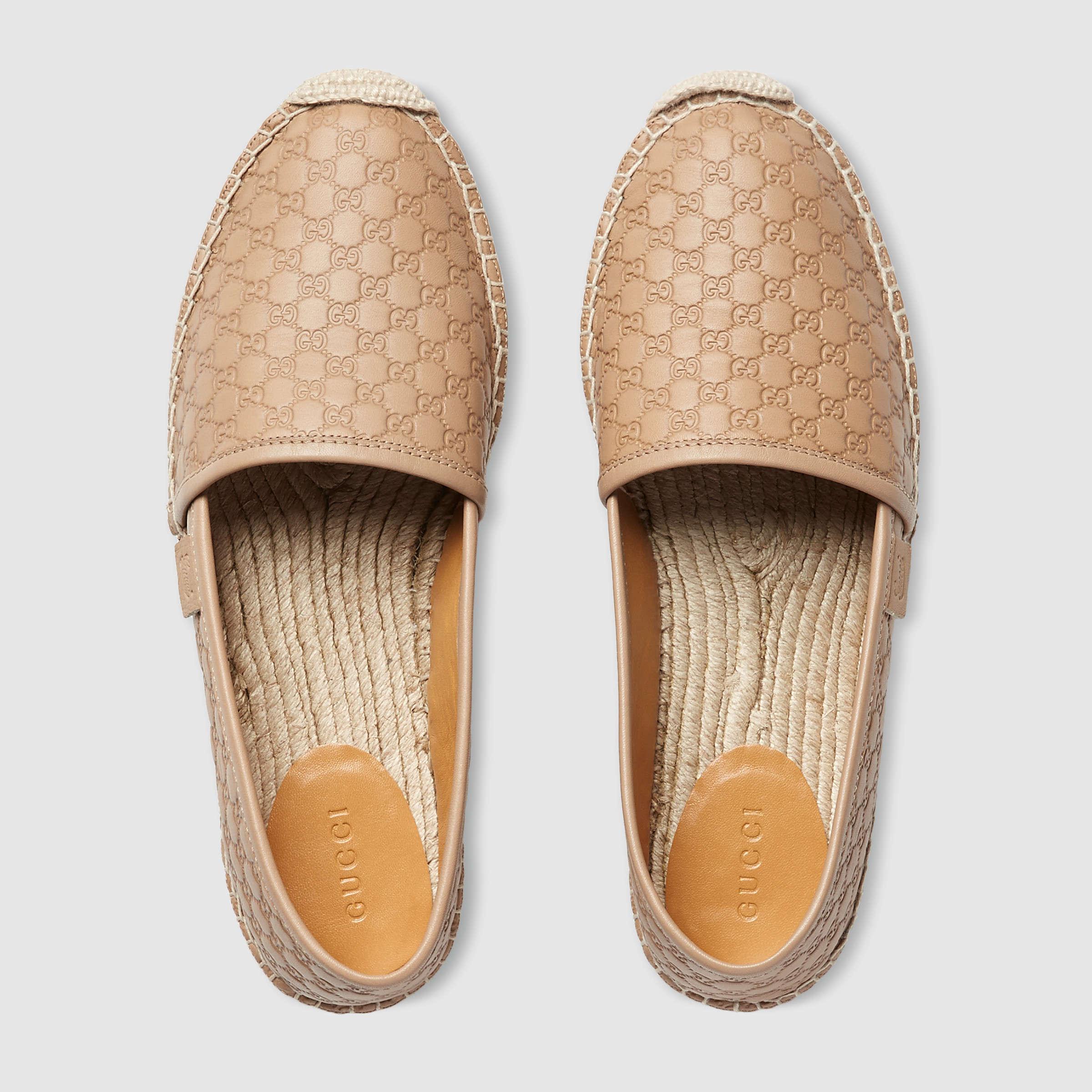 Lyst - Gucci Microssima Leather Espadrilles in Natural
