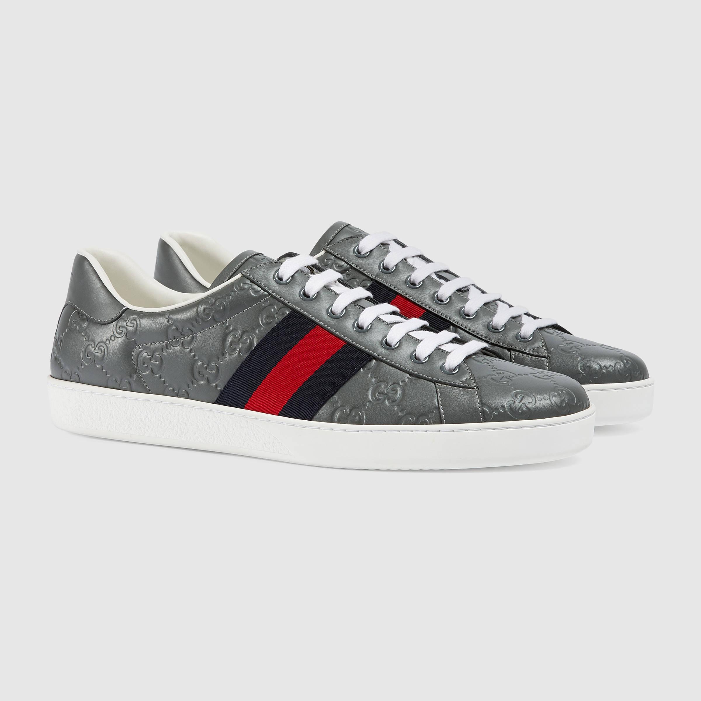 grey gucci trainers