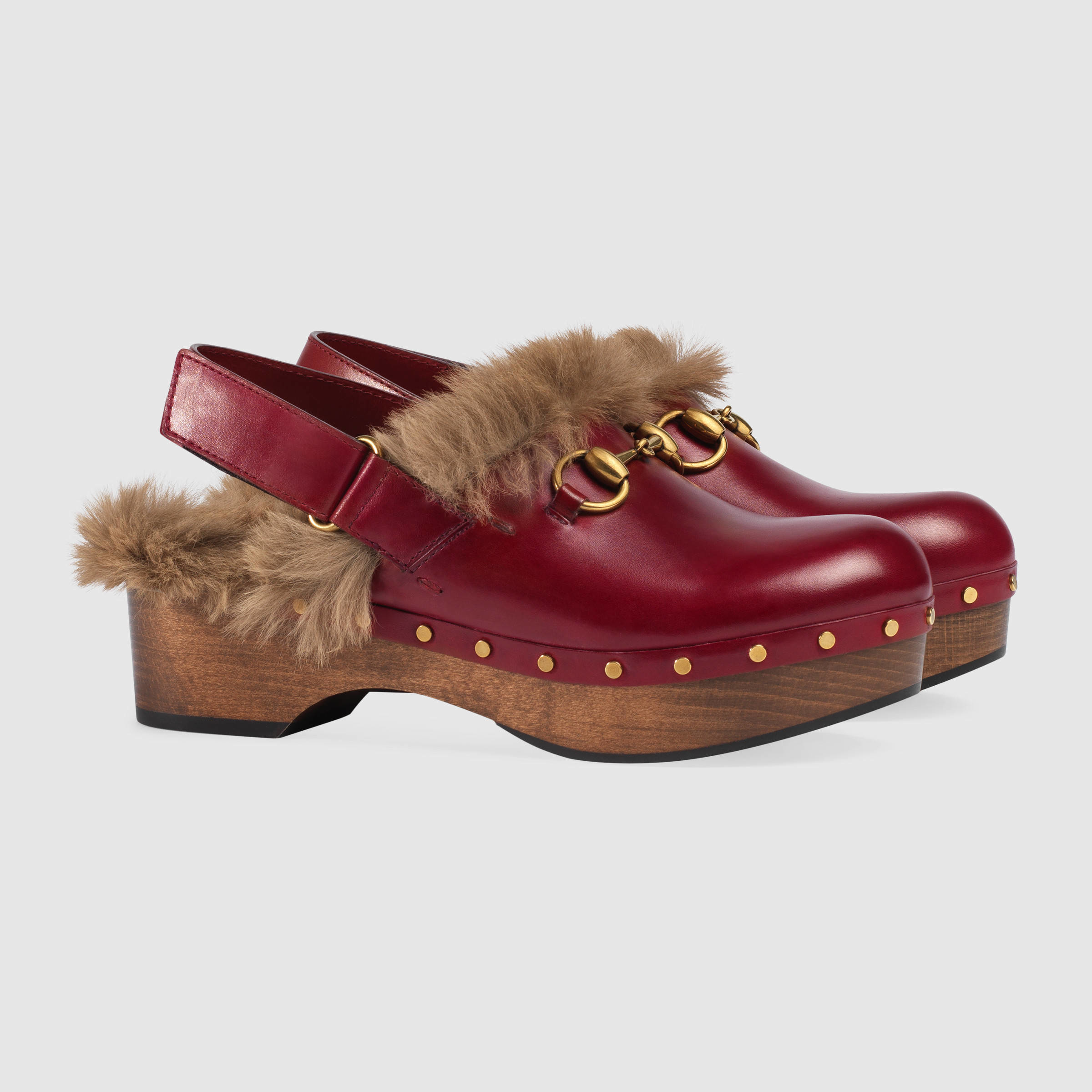 gucci fur clogs