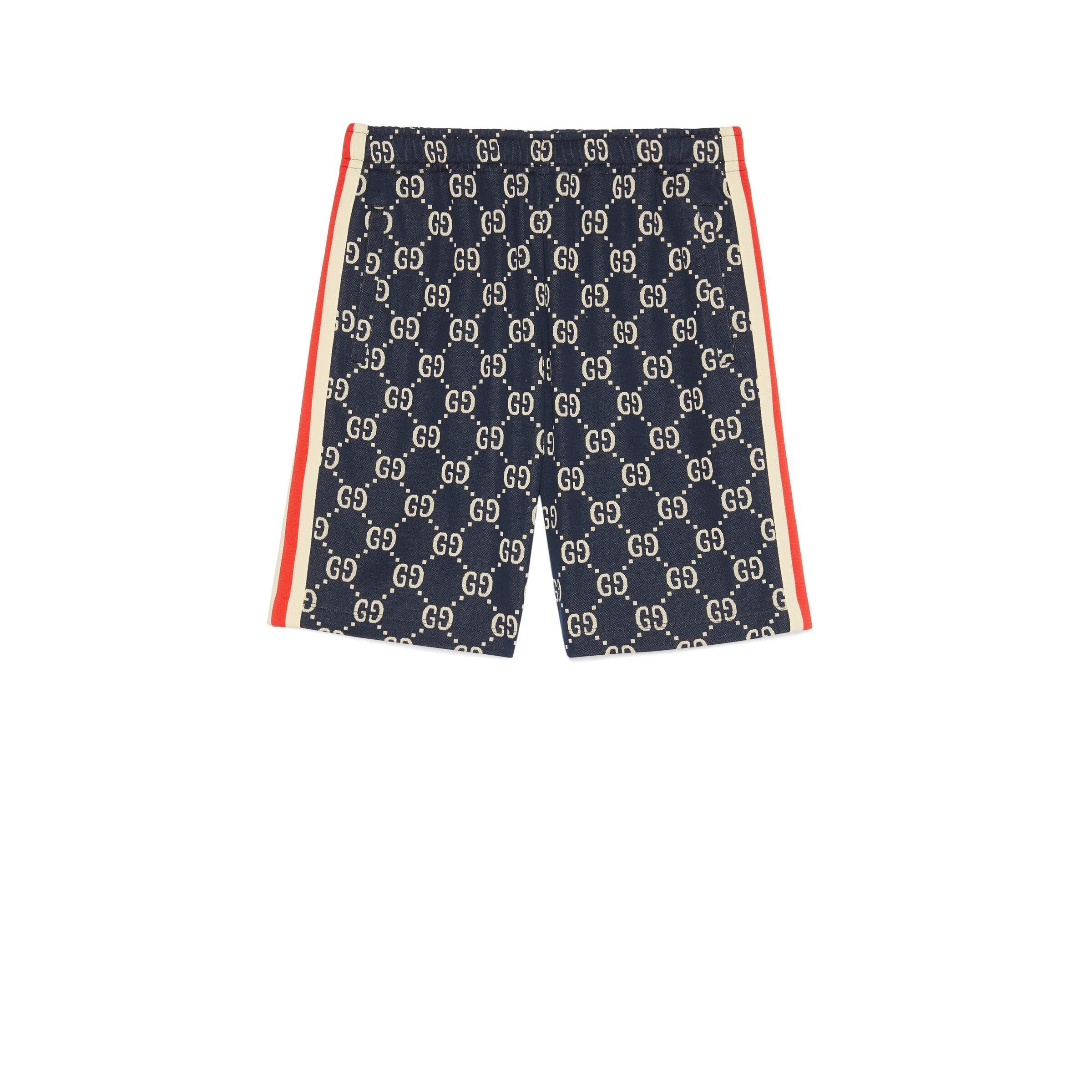 Gucci Cotton GG Jacquard Shorts in Blue for Men | Lyst