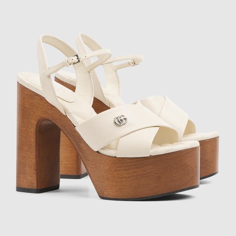 Gucci Platform Sandal, Leather in White Lyst UK