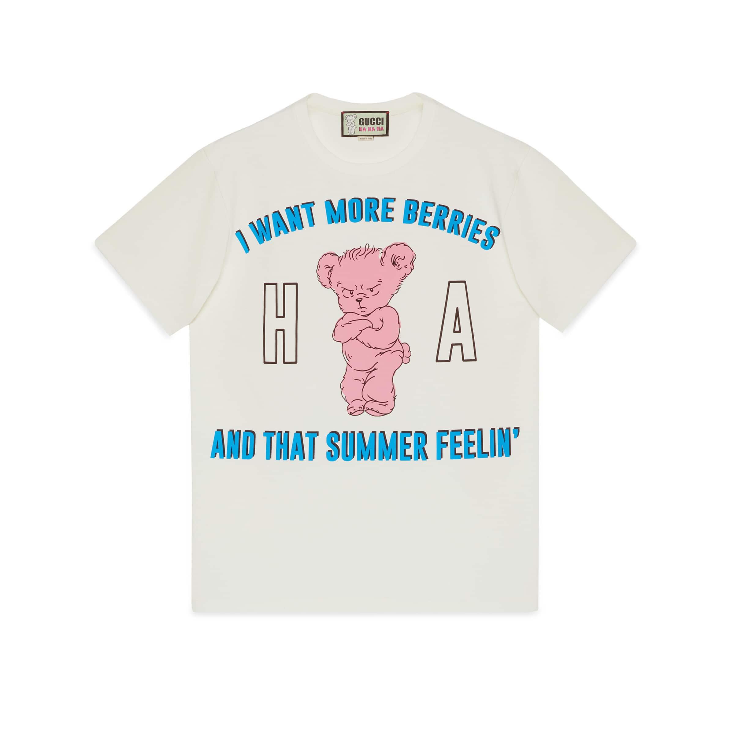 Gucci Ha Ha Ha Bear T-shirt in White for Men | Lyst