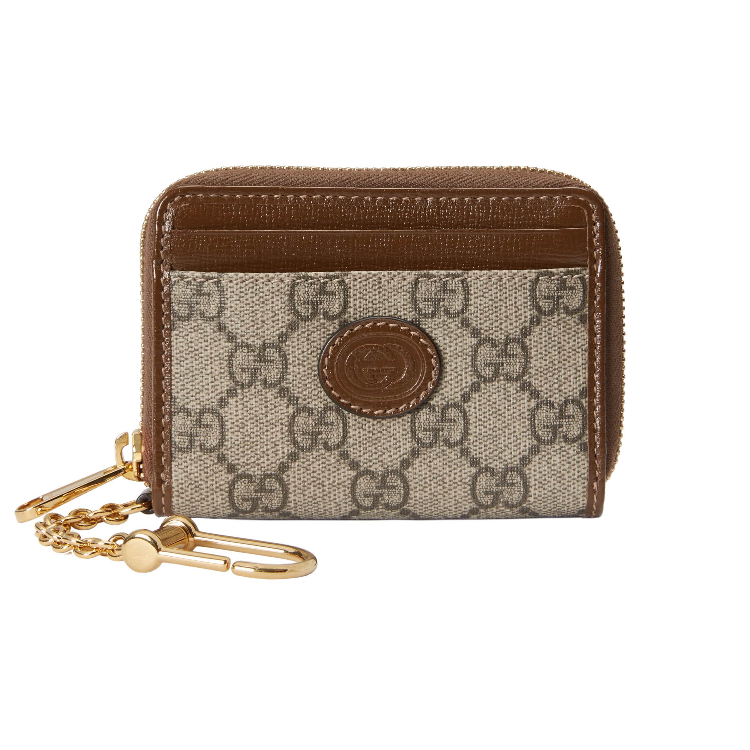Gucci Keychain Zip Wallet in Brown | Lyst