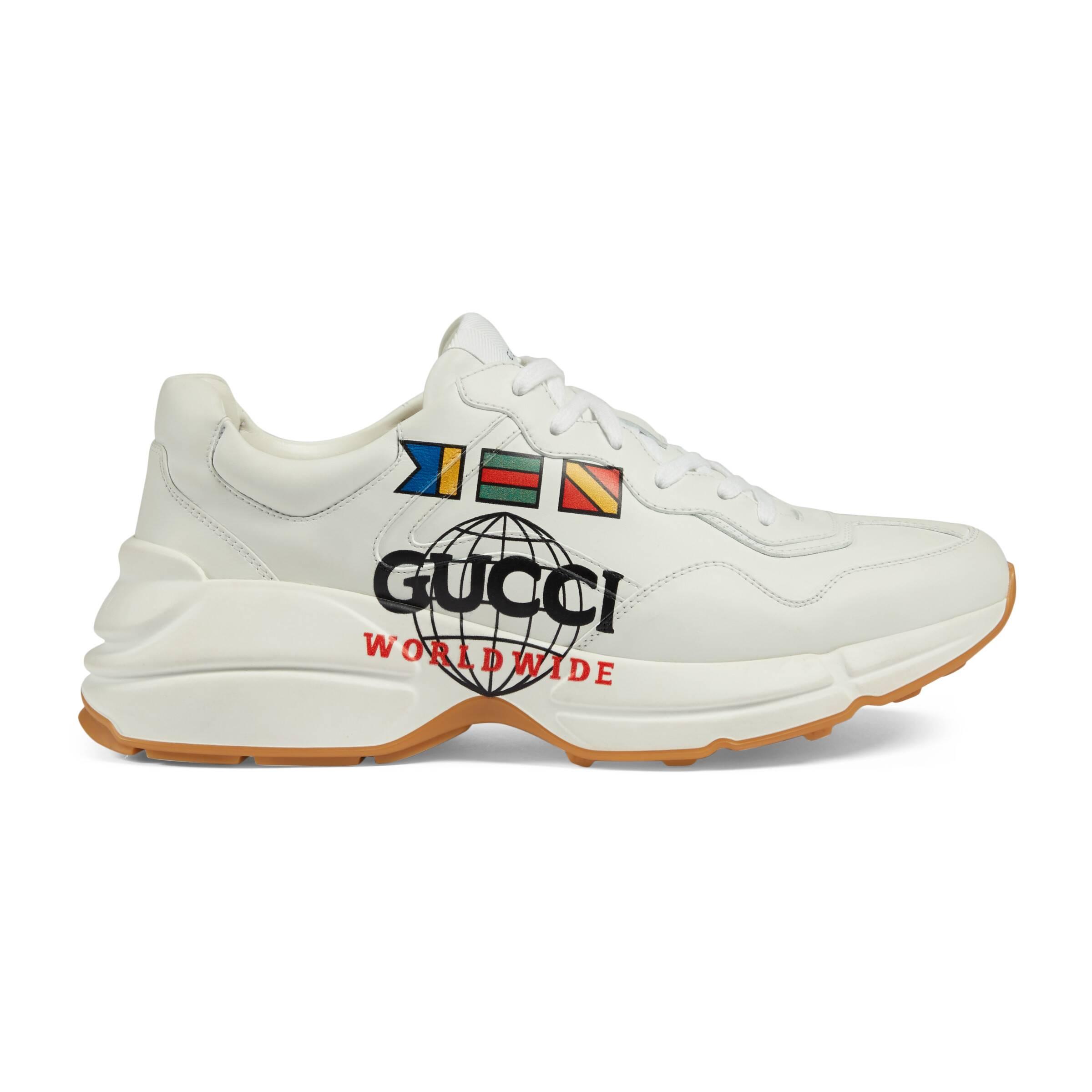 Gucci Rhyton Worldwide Sneaker in White for Men - Lyst