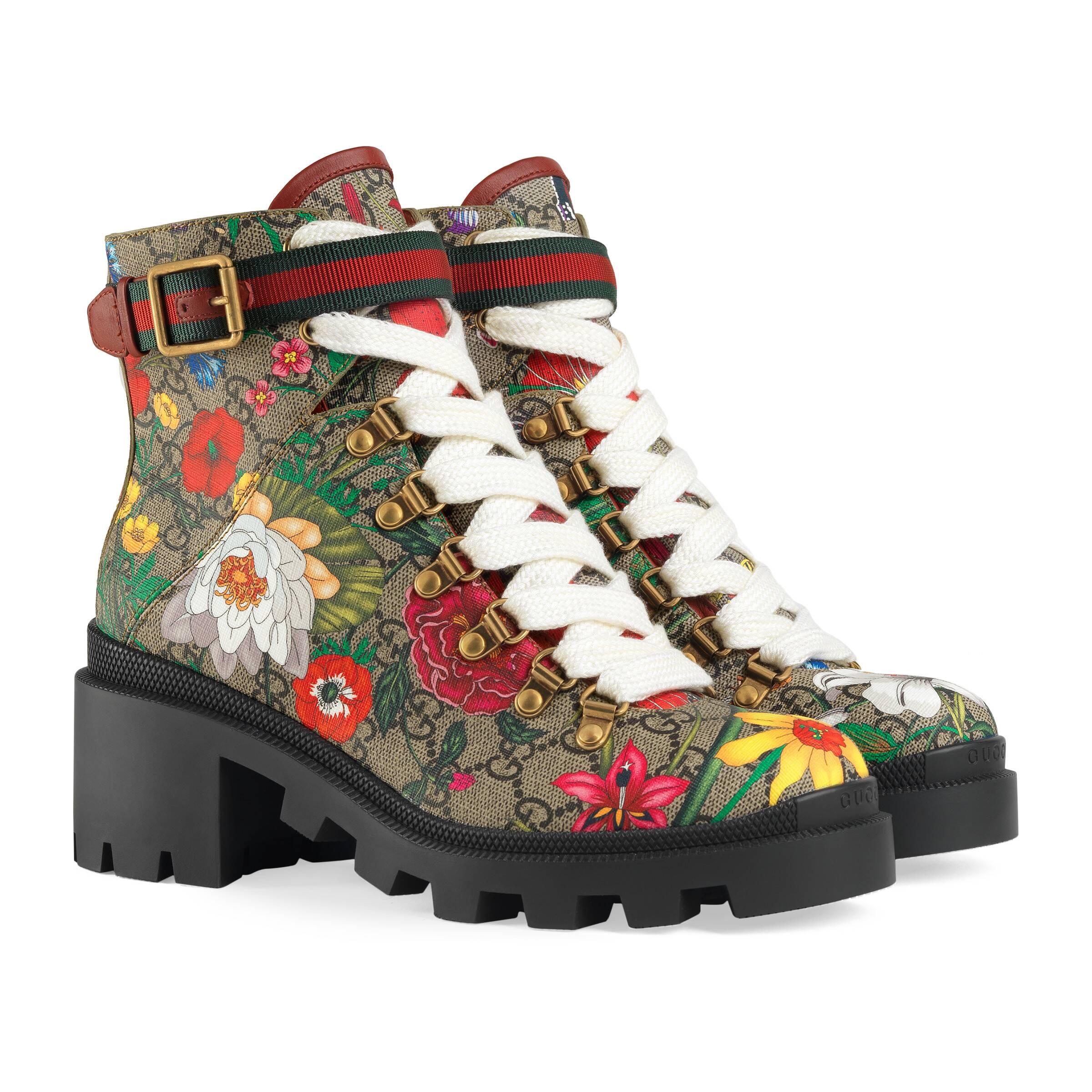 gucci floral boots